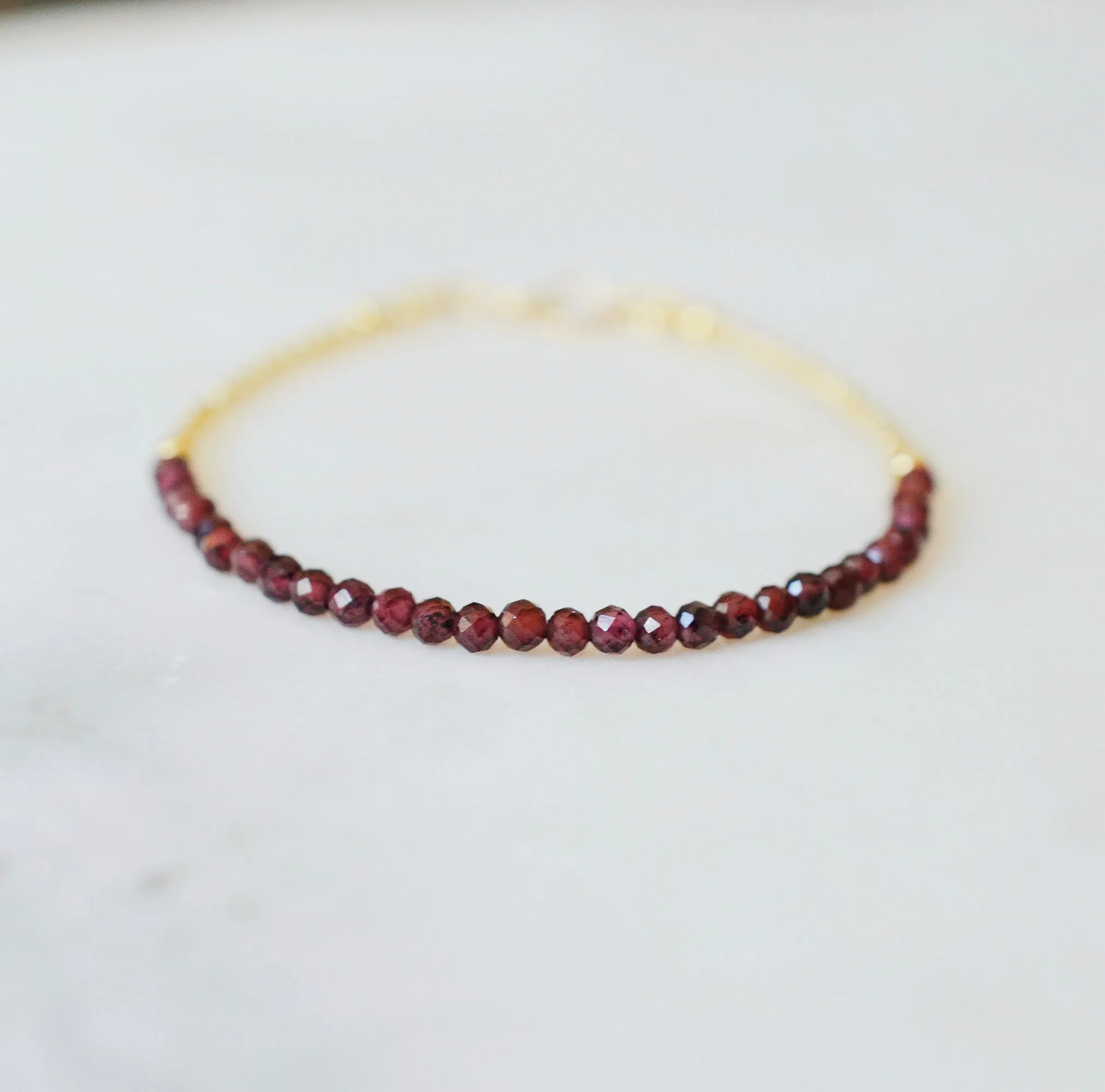 Natural Beaded Garnet Bracelet