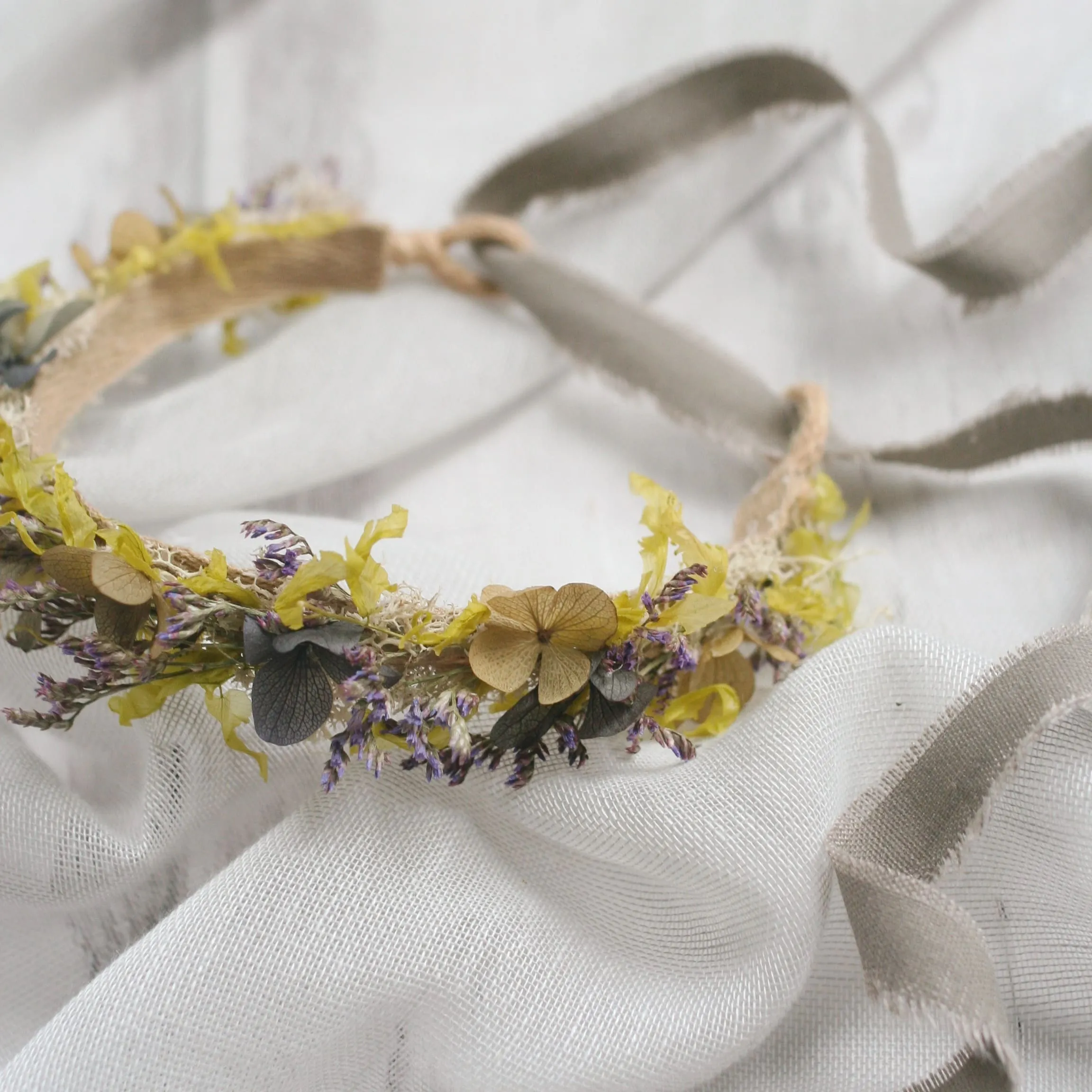 Newborn Flower Crown MOSS GREEN PURPLE