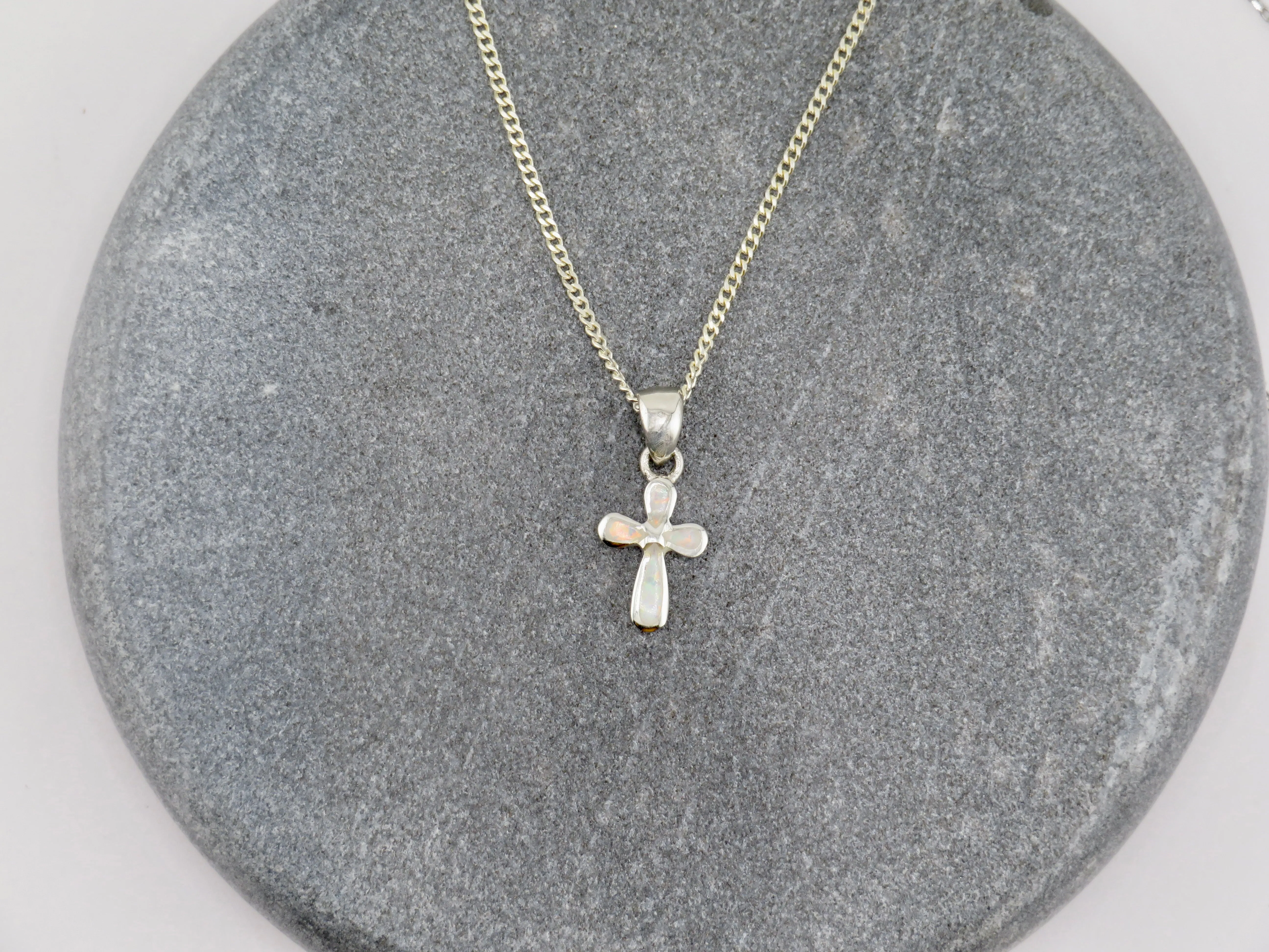 Opal Cross Necklace
