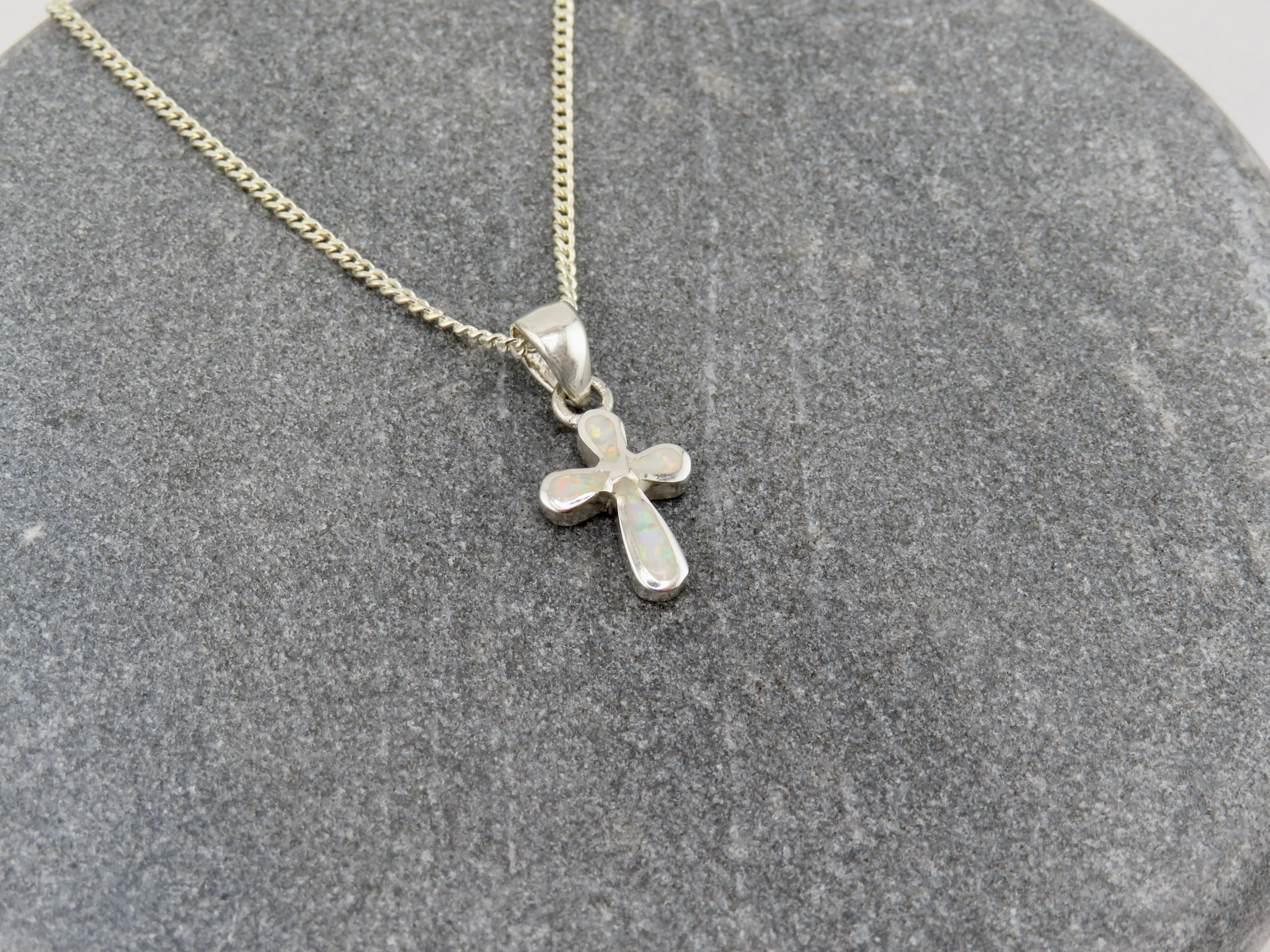 Opal Cross Necklace