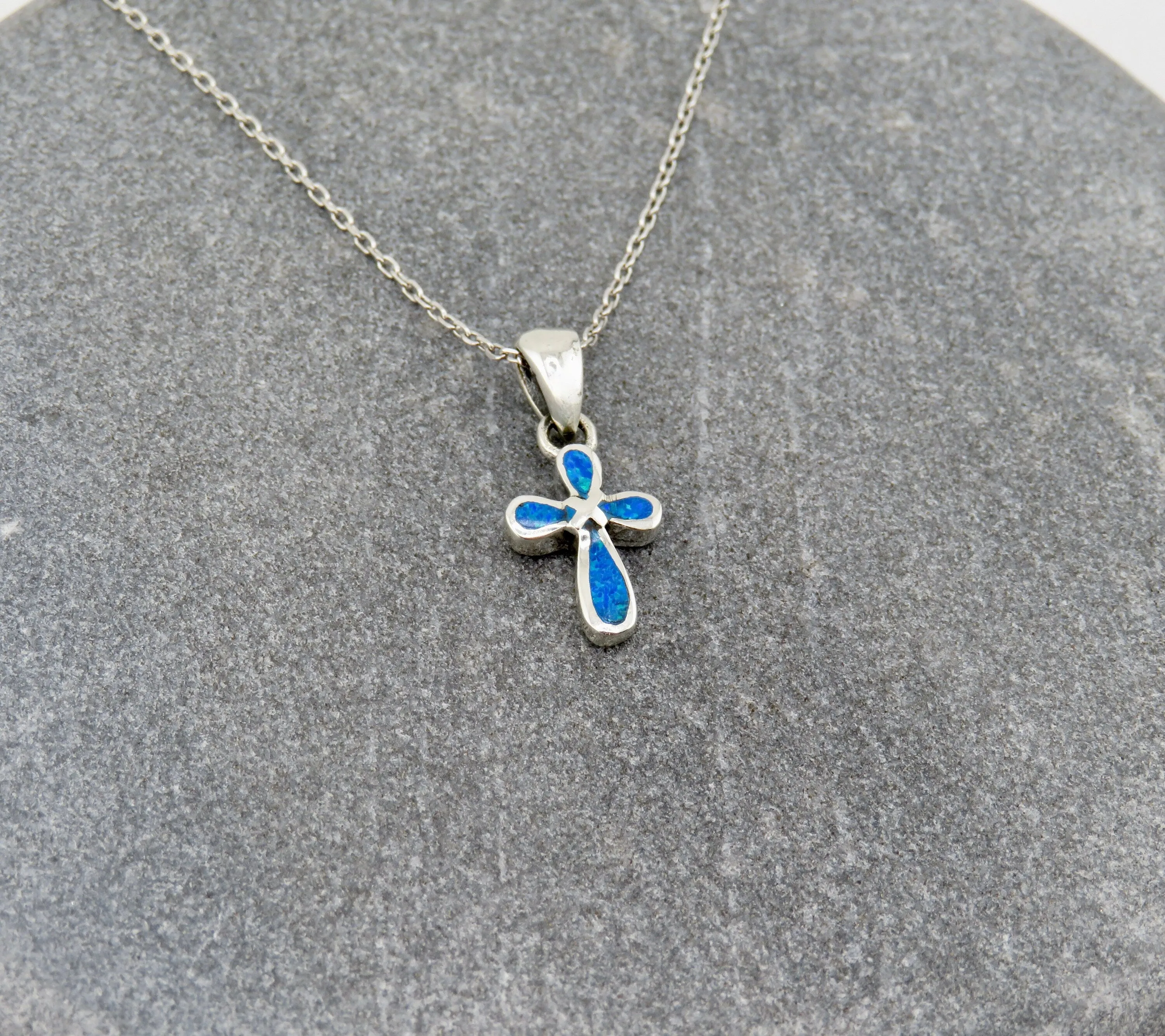 Opal Cross Necklace