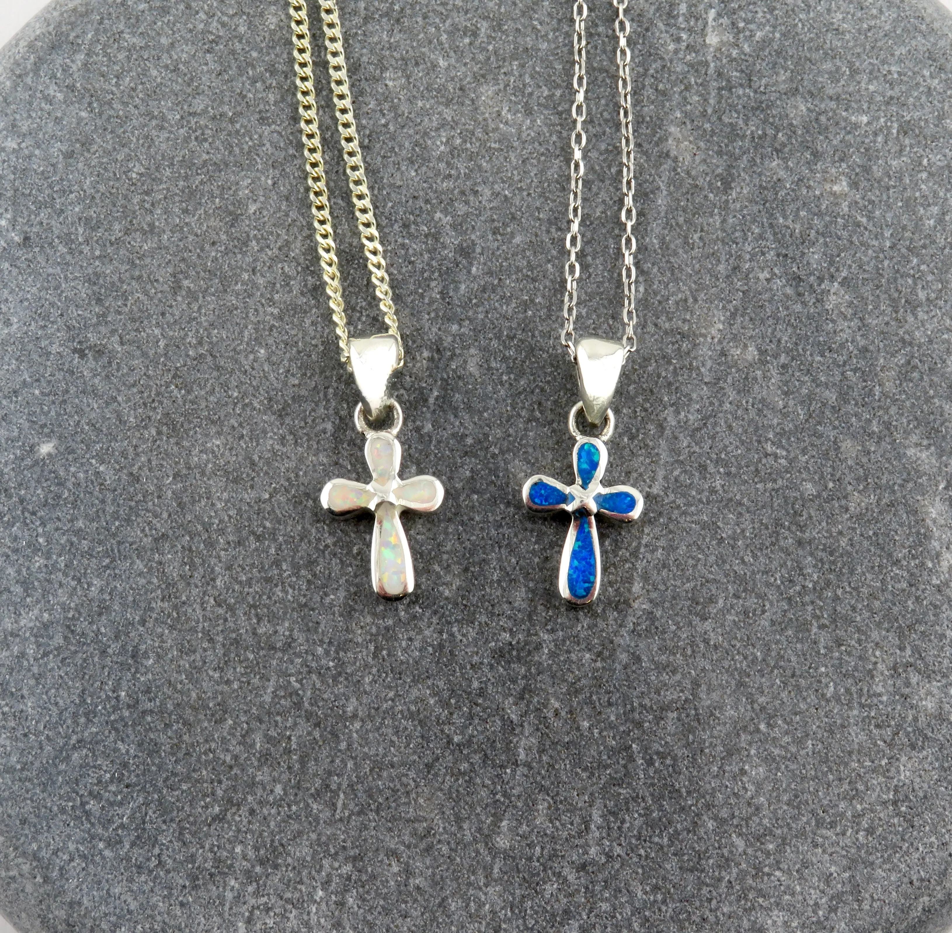 Opal Cross Necklace