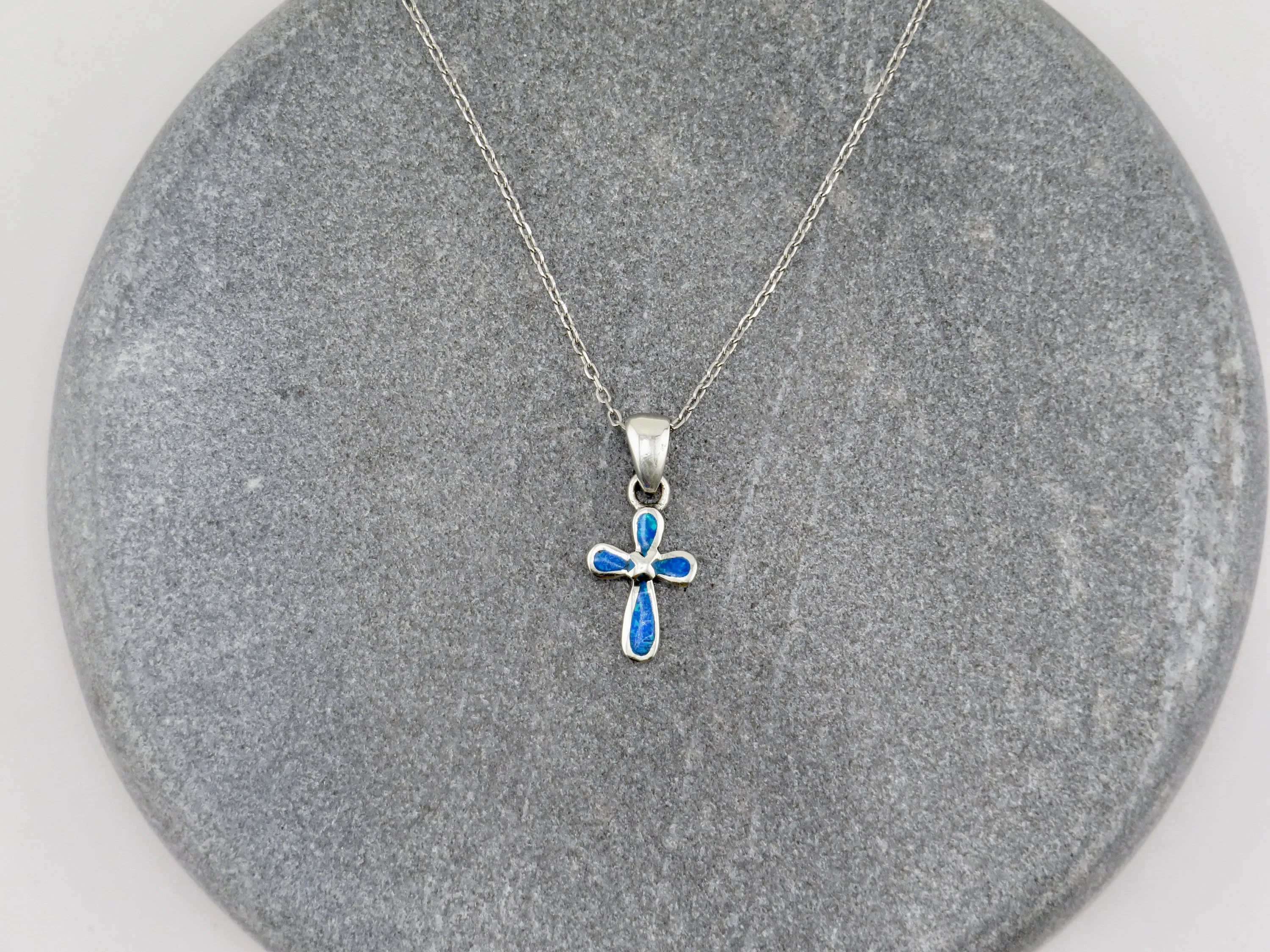 Opal Cross Necklace