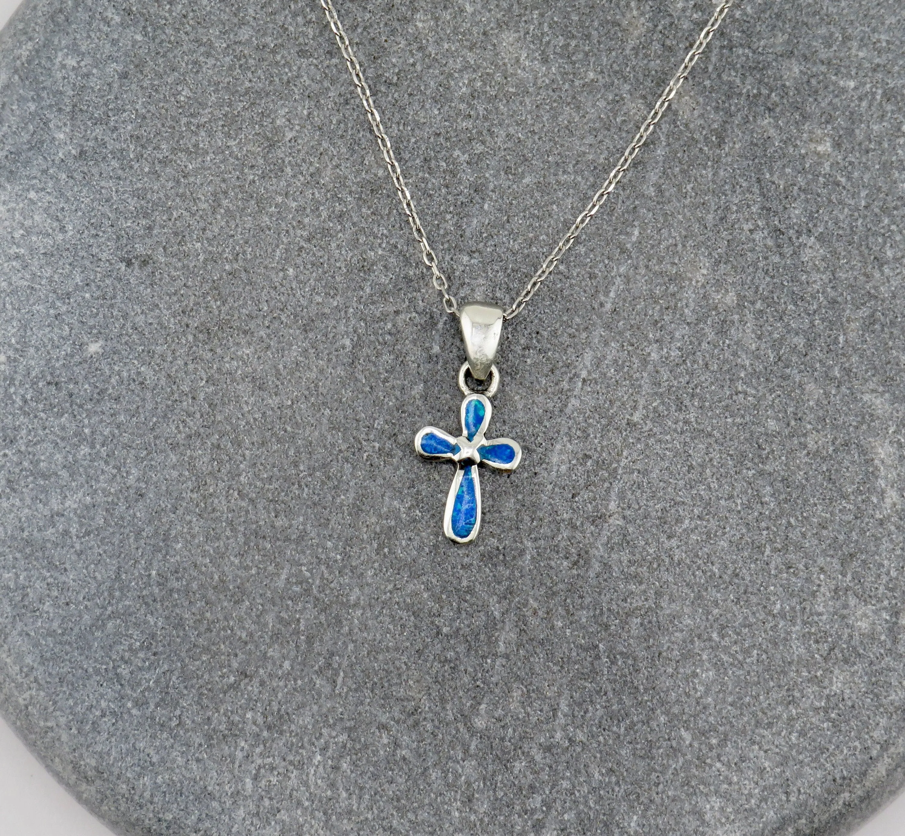 Opal Cross Necklace