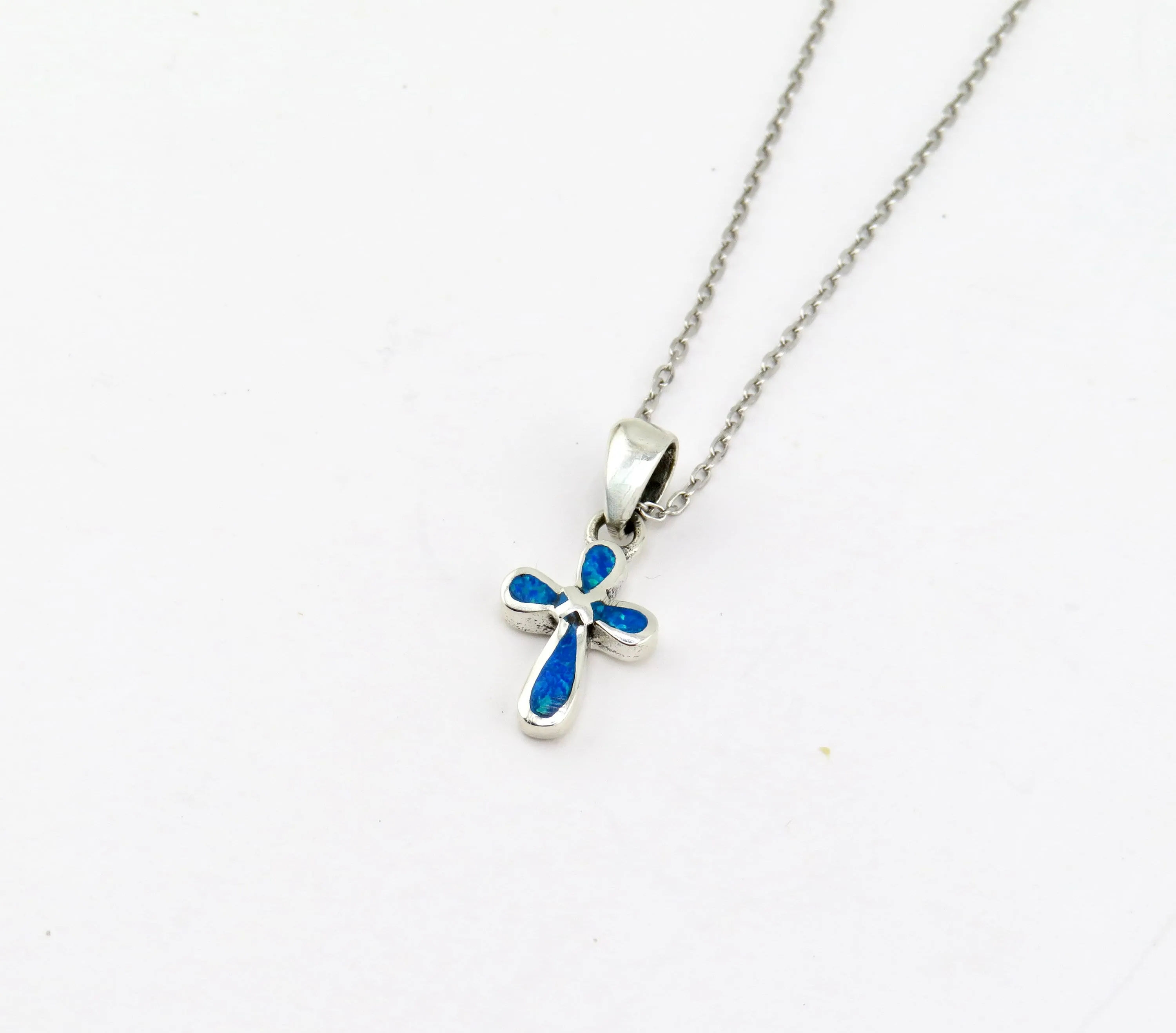 Opal Cross Necklace
