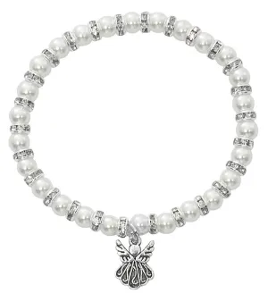 PEARL BABY STRETCH BRACELET WITH ANGEL-B1017C
