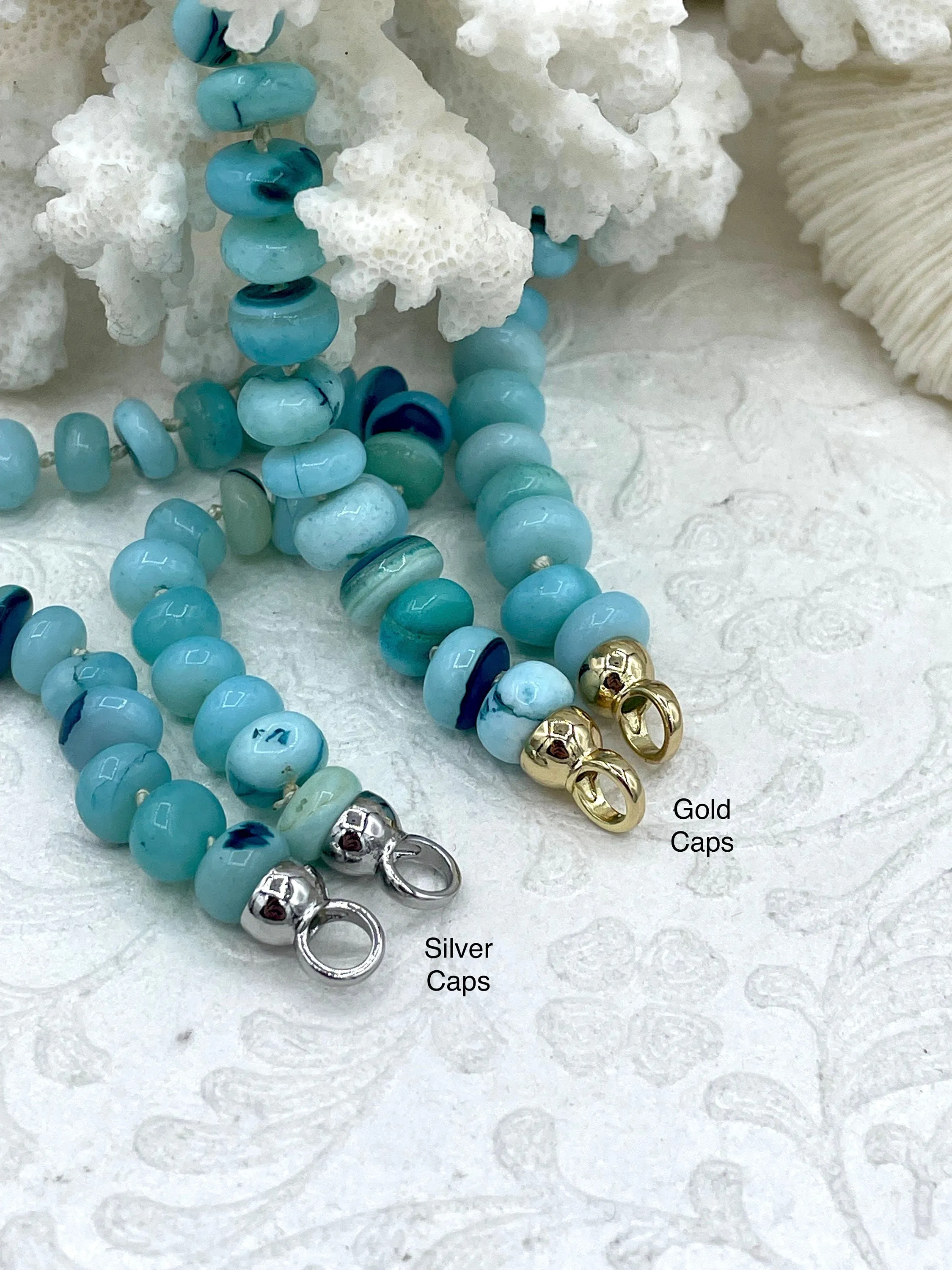 Peruvian Turquoise Mixed Opal Hand Knotted  Necklace,16", Rondelle Stones 8.5mmx5mm w/Gold orSilver Finished Ends, Candy Necklace, Fast Ship