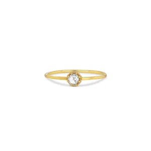 Petite Crown Bezel Diamond Ring