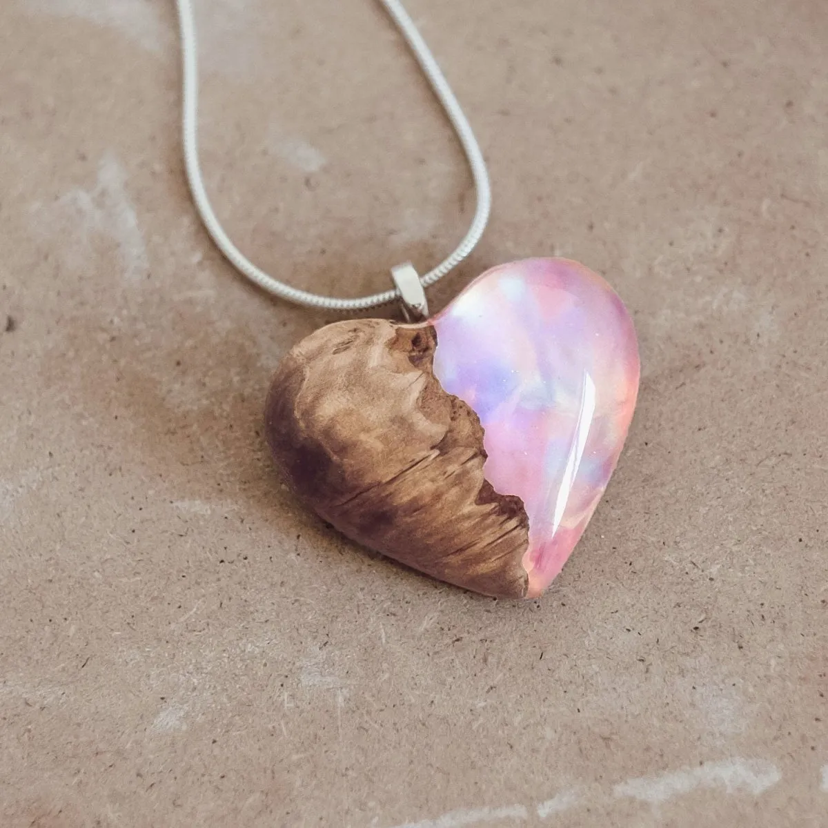 Pink Dream | opal pendant [heart]