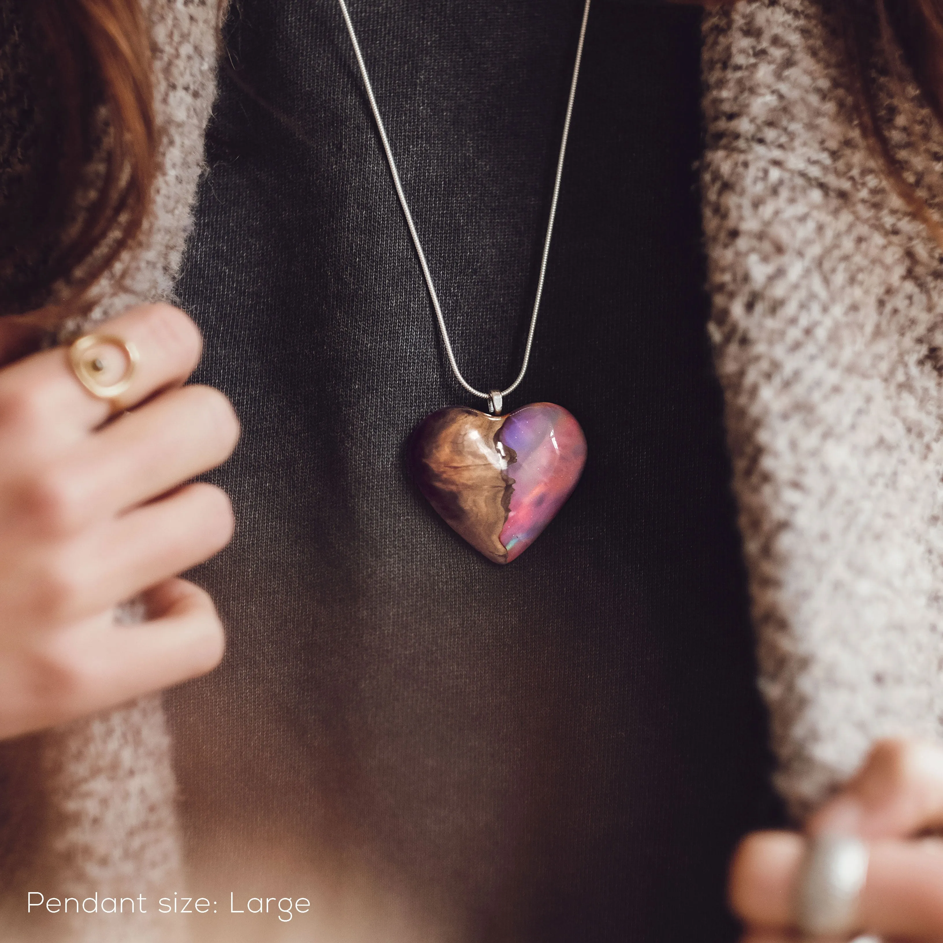 Pink Dream | opal pendant [heart]