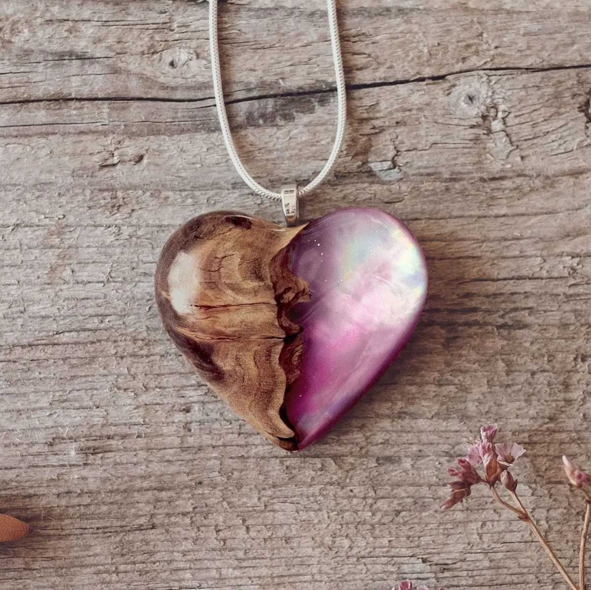 Pink Dream | opal pendant [heart]