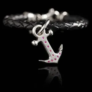 Pink Sapphire Anchor Bracelet