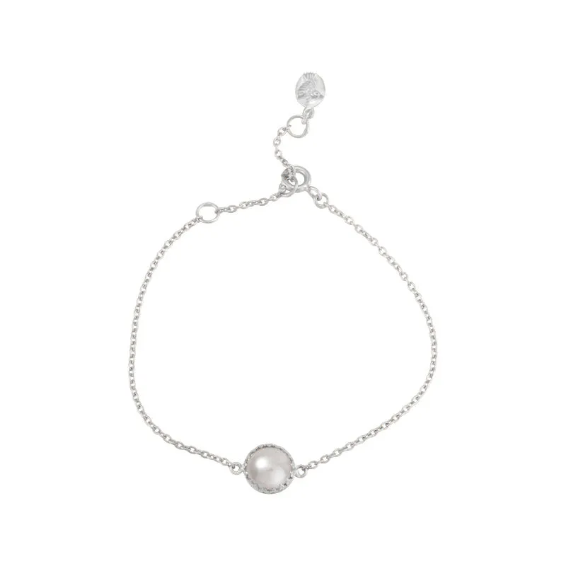 Priya Bracelet, Pearl, Silver