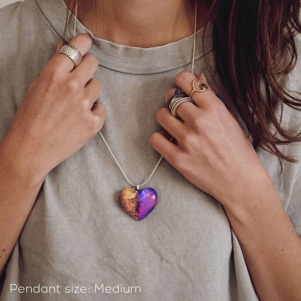 Purple Haze | opal pendant [heart]