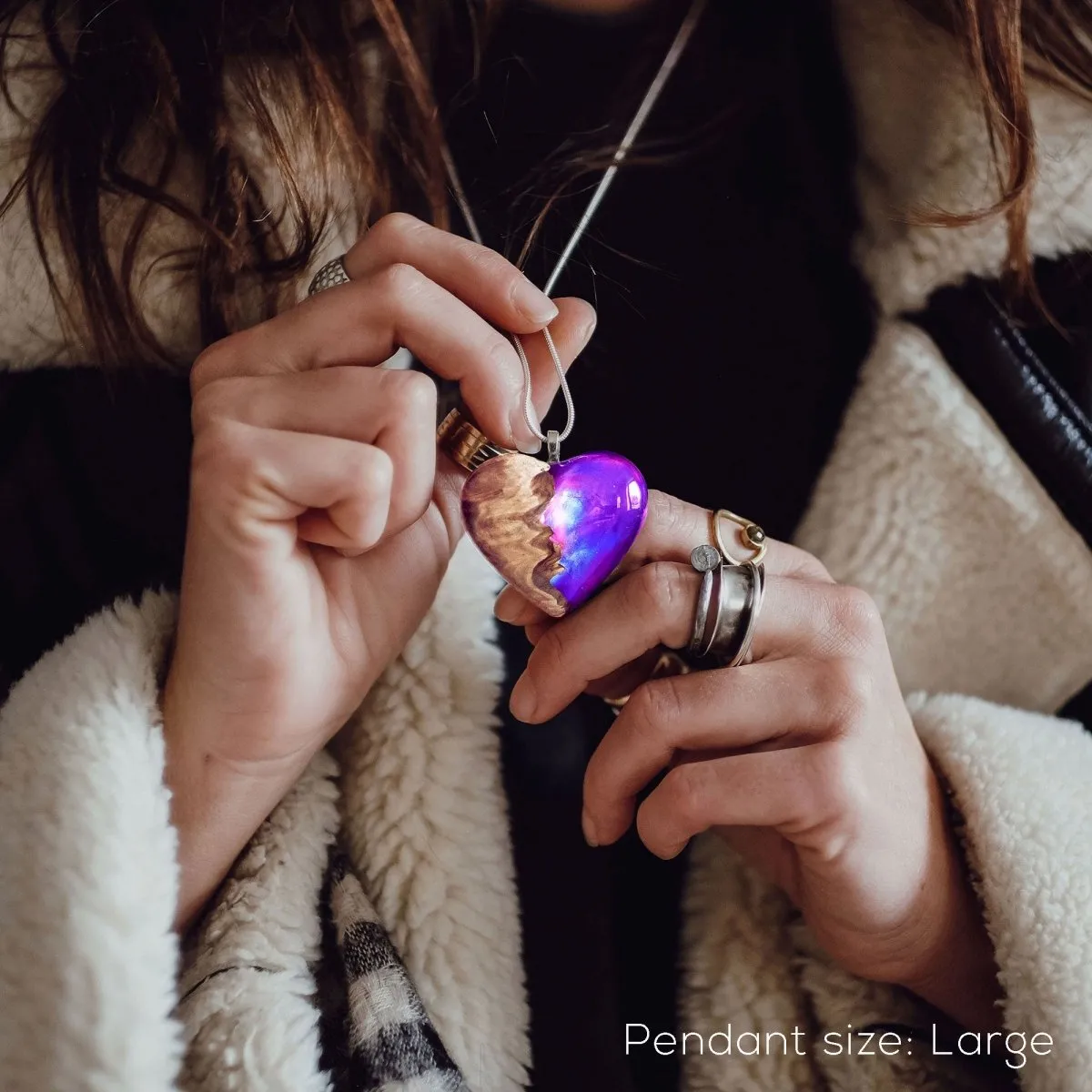 Purple Haze | opal pendant [heart]
