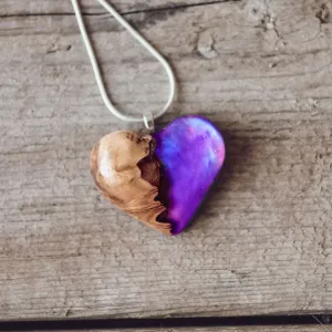 Purple Haze | opal pendant [heart]