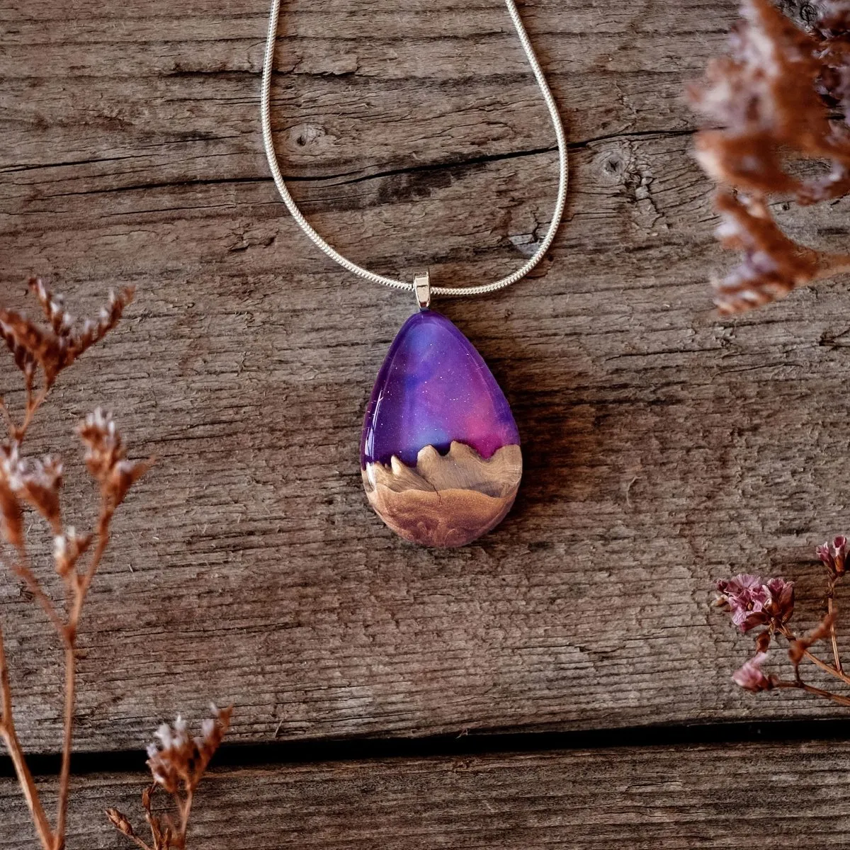 Purple Haze | opal pendant [teardrop]