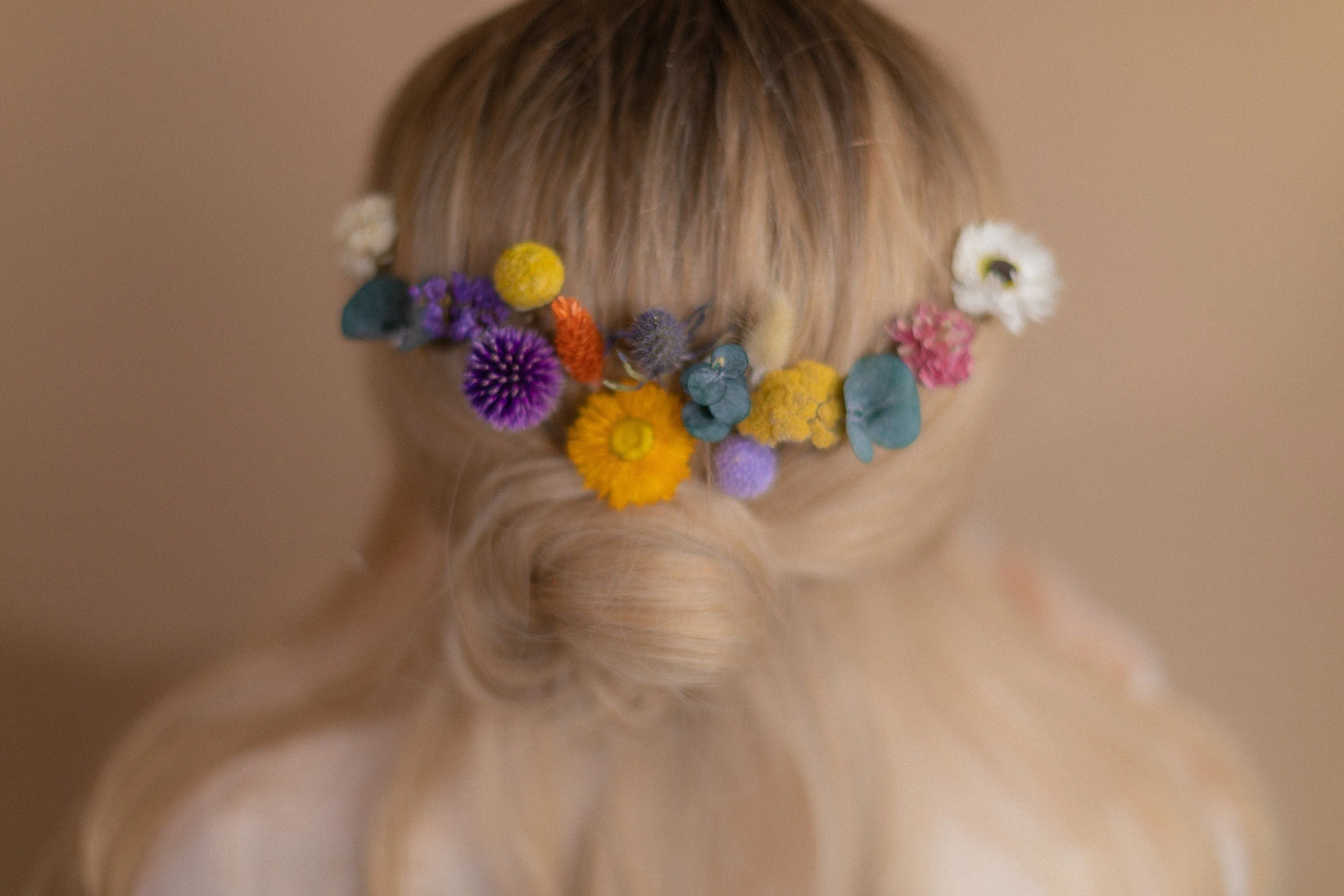 Real Dried Wildflower Half Crown / Meadow Flower Half Crown / Real Dried Flowers Crown / Dried Wedding Crown