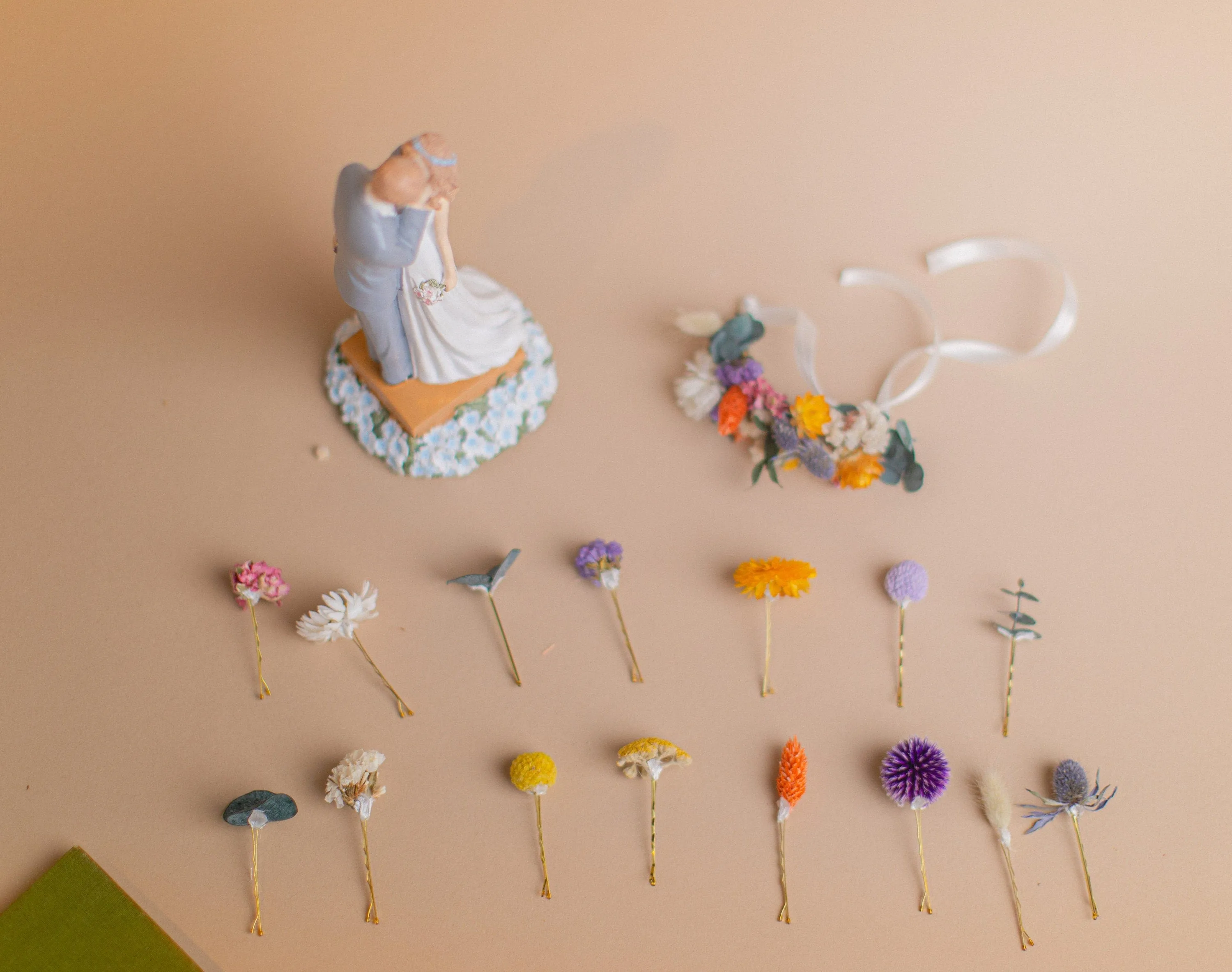 Real Dried Wildflower Half Crown / Meadow Flower Half Crown / Real Dried Flowers Crown / Dried Wedding Crown