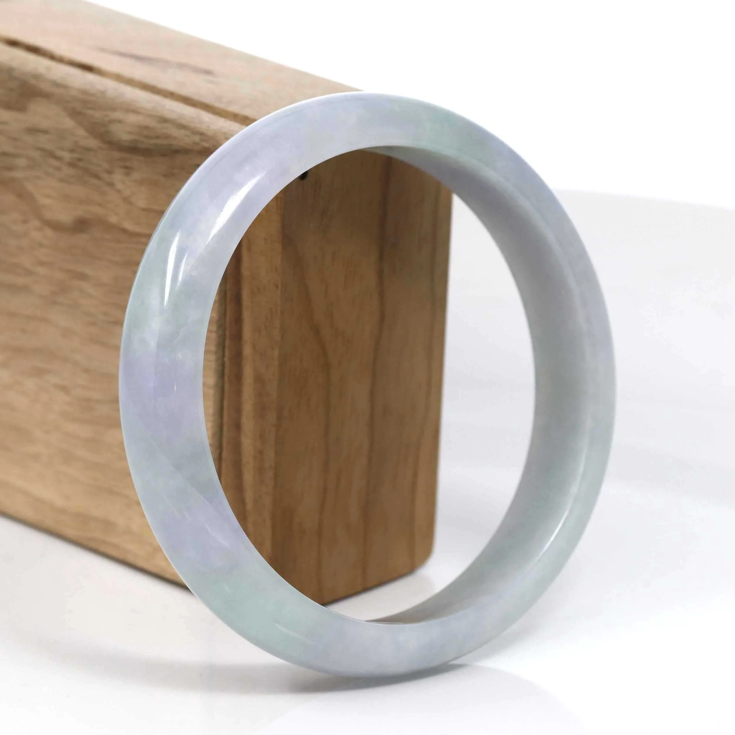 RealJade® Co. Classic Real Lavender Jadeite Jade Bangle Bracelet (63.48mm) #942