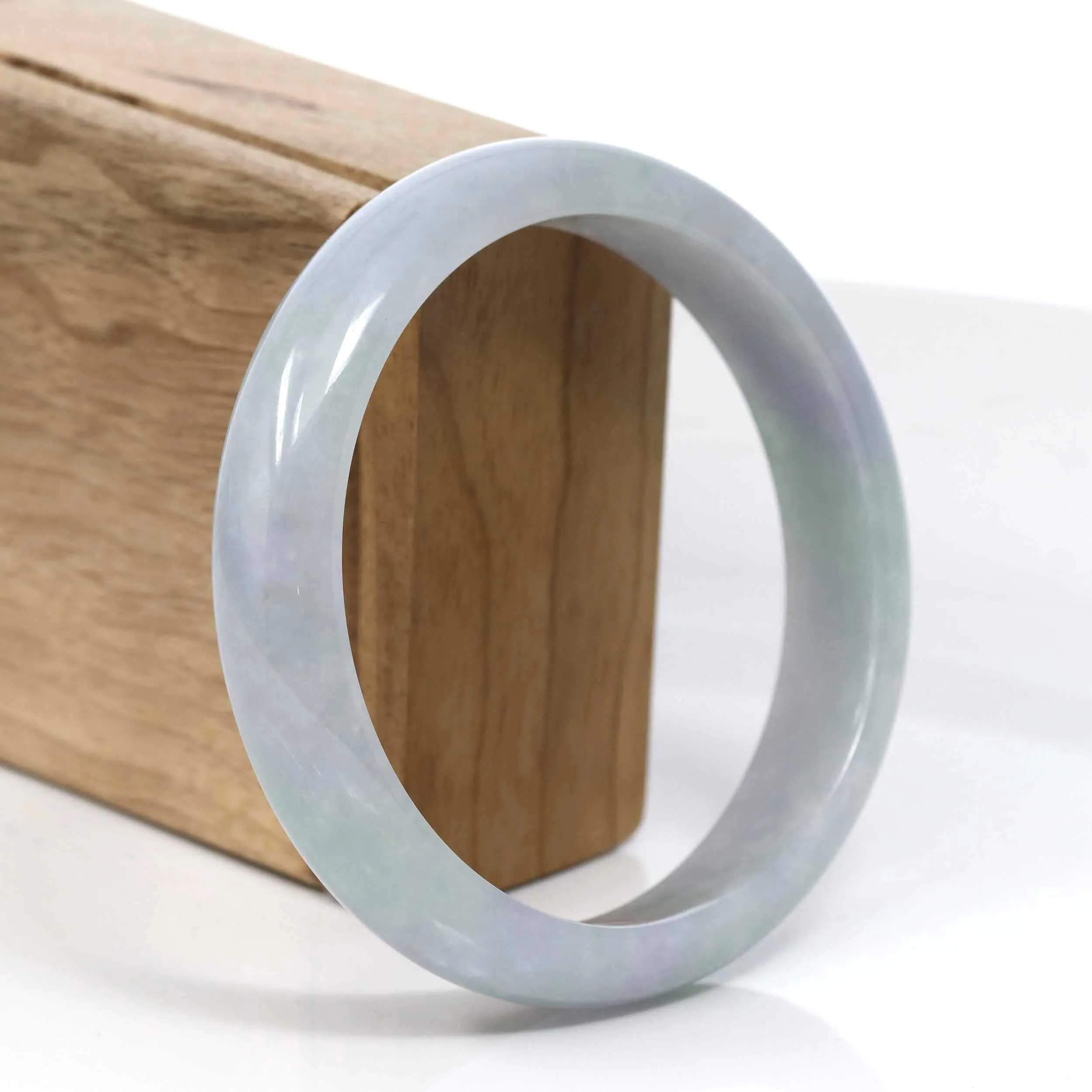 RealJade® Co. Classic Real Lavender Jadeite Jade Bangle Bracelet (63.48mm) #942