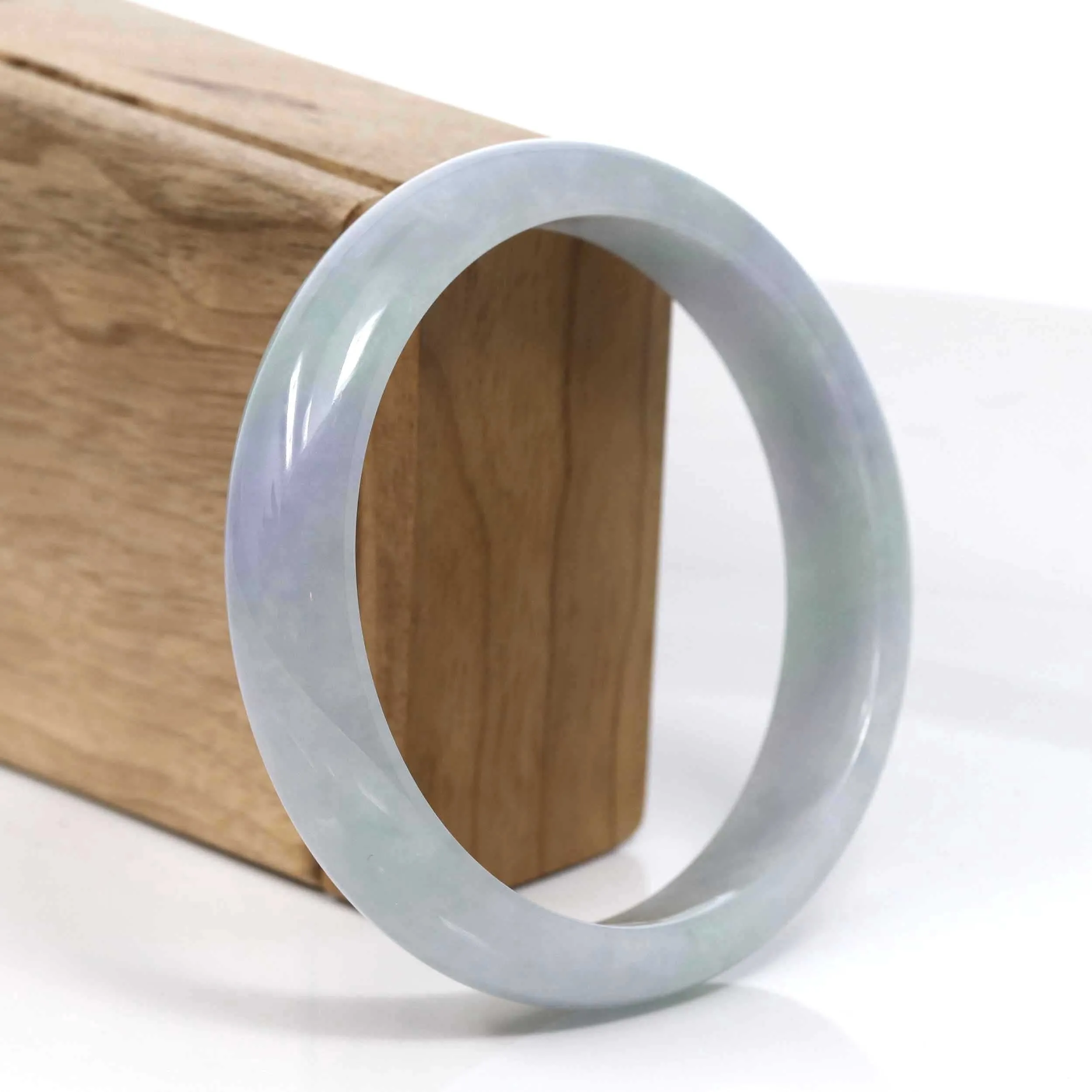 RealJade® Co. Classic Real Lavender Jadeite Jade Bangle Bracelet (63.48mm) #942