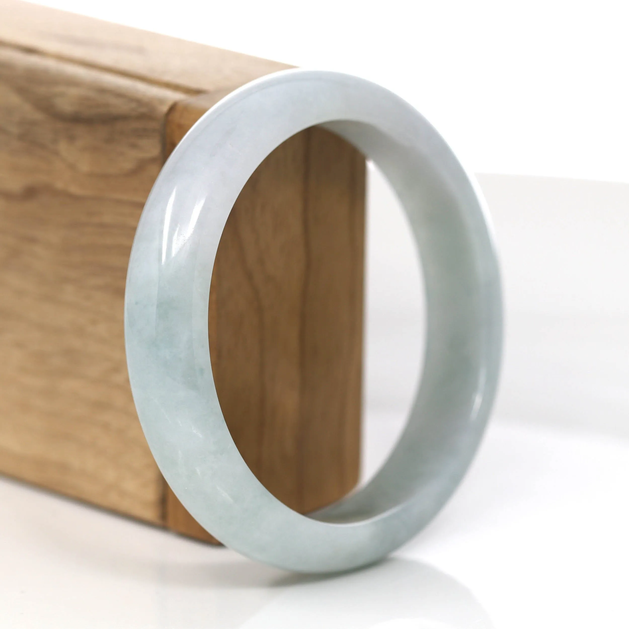 RealJade® Co. "Classic Bangle" Blue-Green Genuine Burmese Jadeite Jade Bangle Bracelet ( 59.09 mm) #871