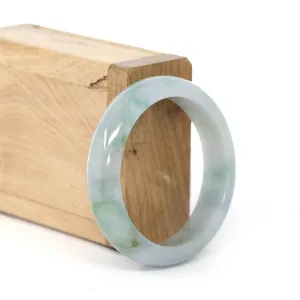 RealJade® Co. "Classic Bangle" Blue Green Natural Burmese Jadeite Jade Bangle ( 52.51 mm )#273