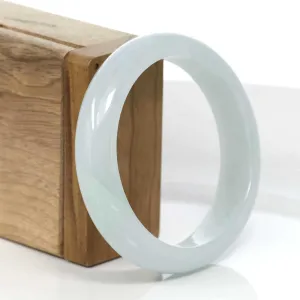 RealJade® Co. "Classic Bangle" Blue-Green Natural Burmese Jadeite Jade Bangle (57.47mm) #974