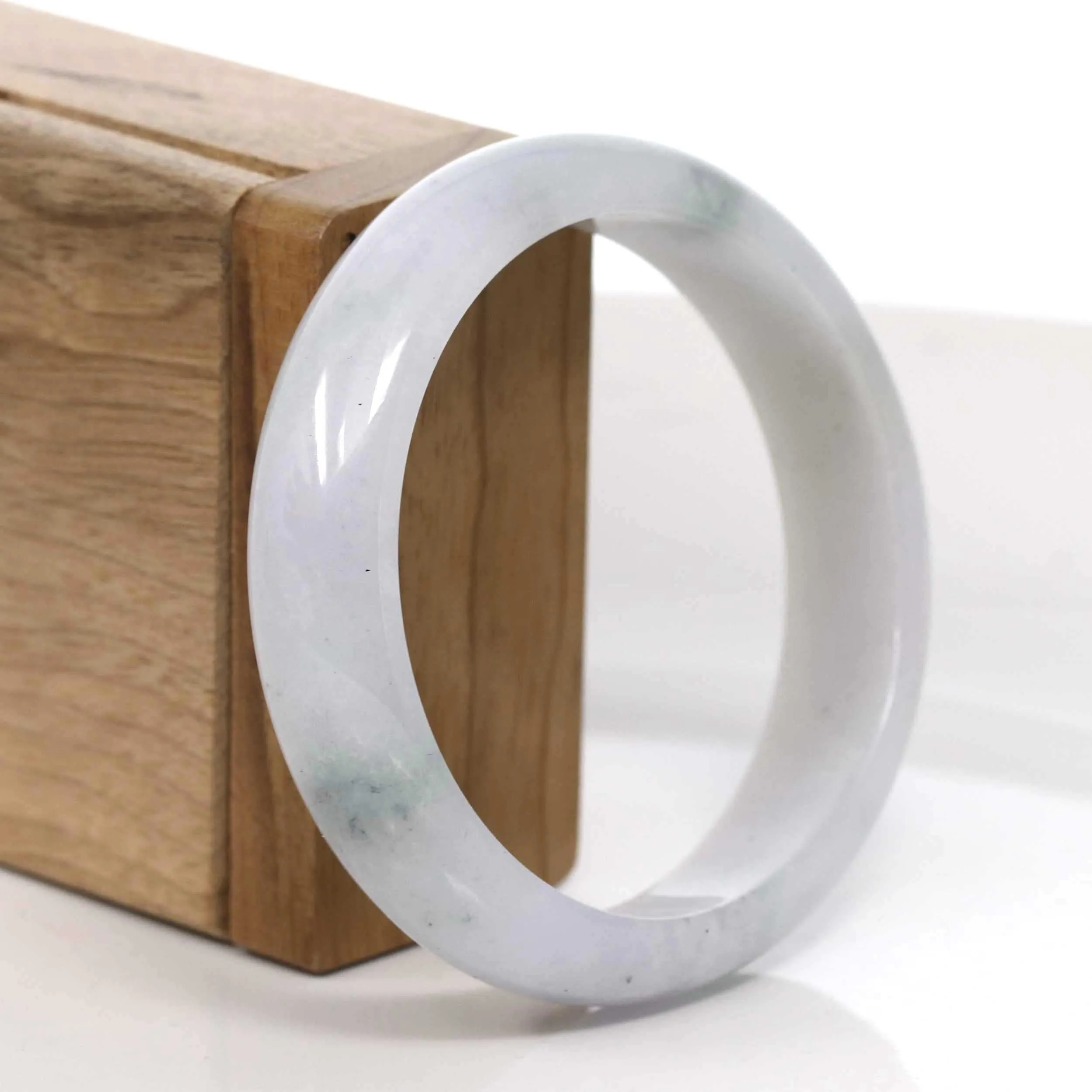 RealJade® Co. "Classic Bangle" Blue-Green Natural Burmese Jadeite Jade Bangle (58.70mm) #970