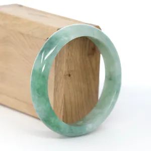 RealJade® Co. "Classic Bangle" Forest Green Genuine Jadeite Jade Bangle (59.45 mm ) #602