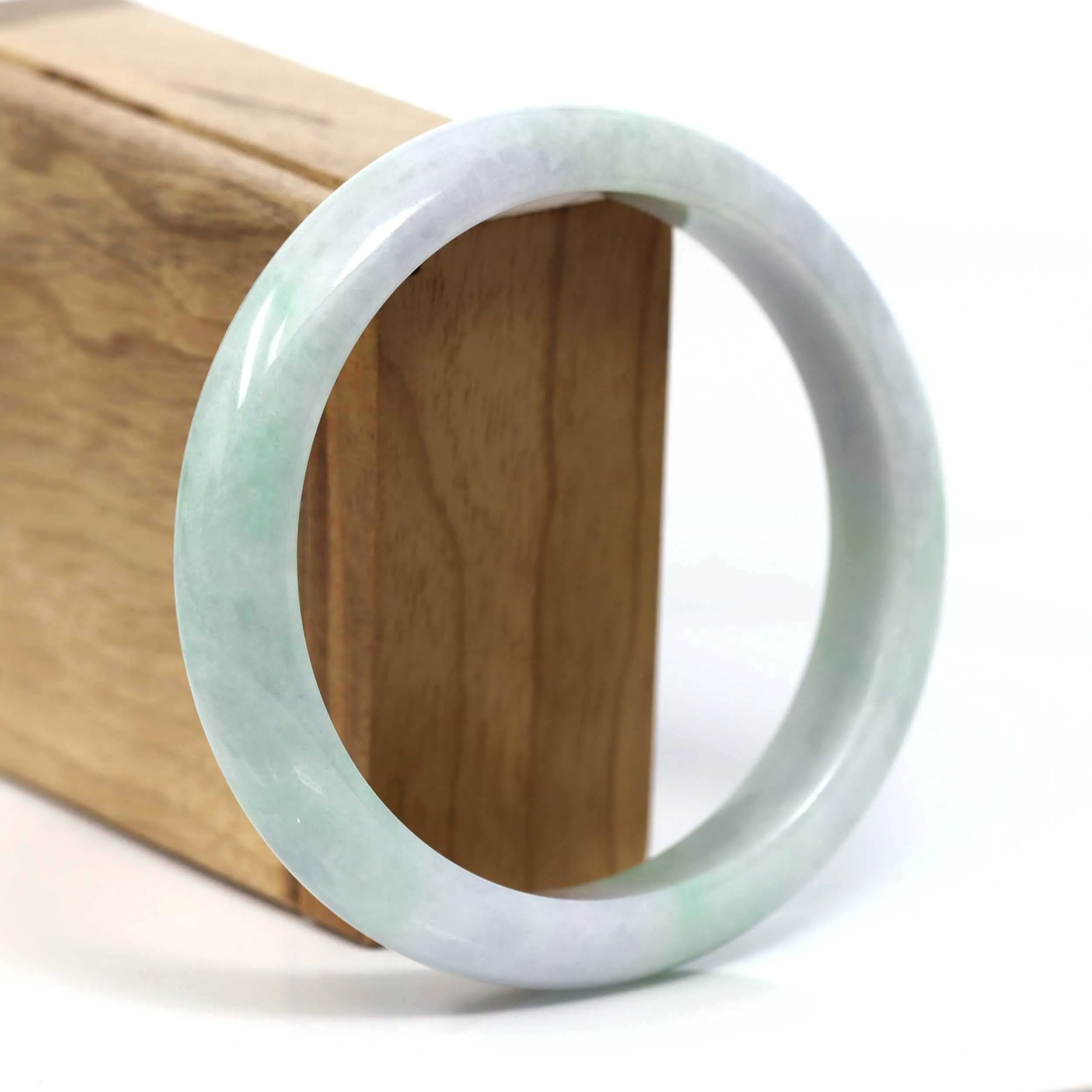 RealJade® Co. "Classic Bangle" Genuine Burmese Green Jadeite Jade Bangle Bracelet (58.47mm) #T228