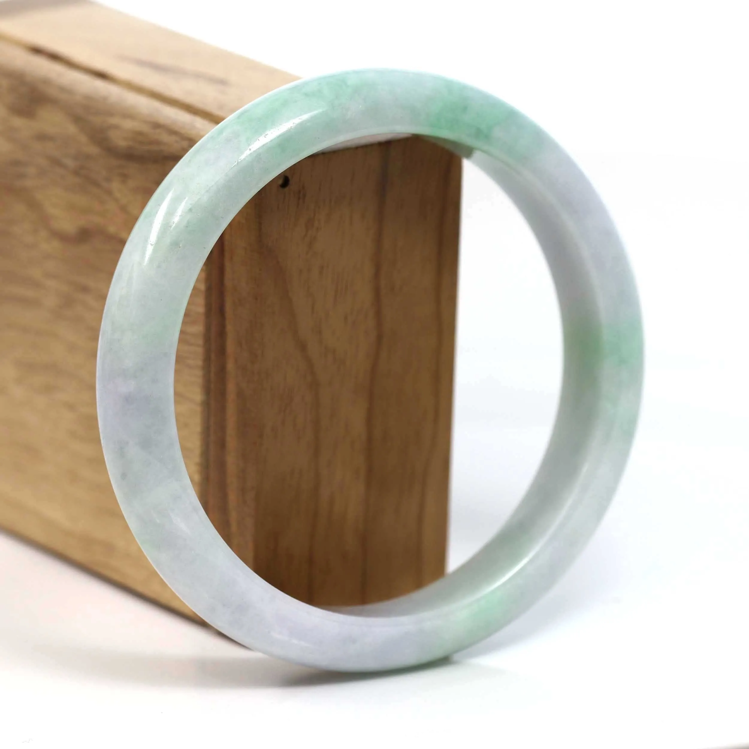 RealJade® Co. "Classic Bangle" Genuine Burmese Green Jadeite Jade Bangle Bracelet (58.47mm) #T228