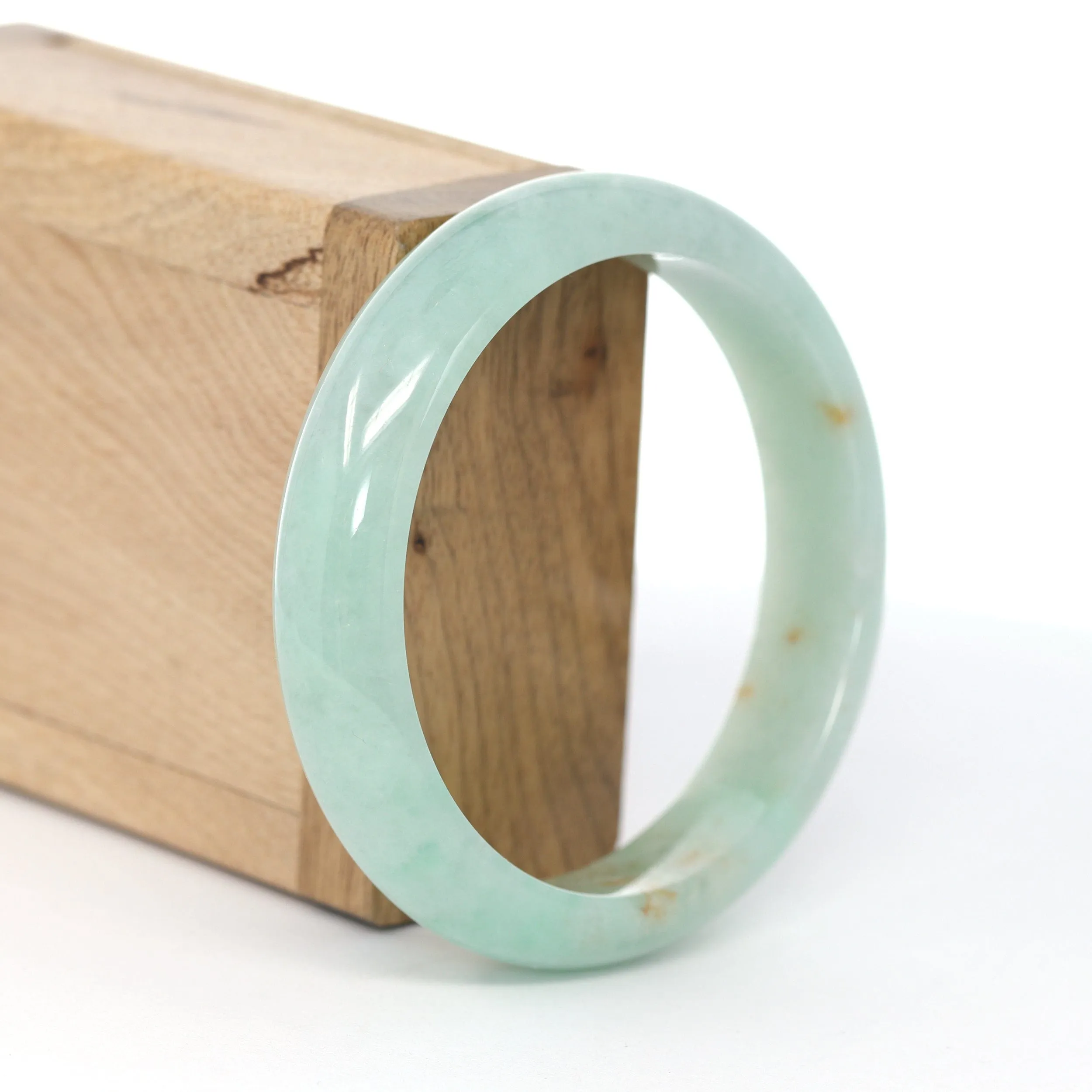 RealJade® Co. "Classic Bangle" Natural Burmese Green Jadeite Jade Bangle (58.84 mm ) #591
