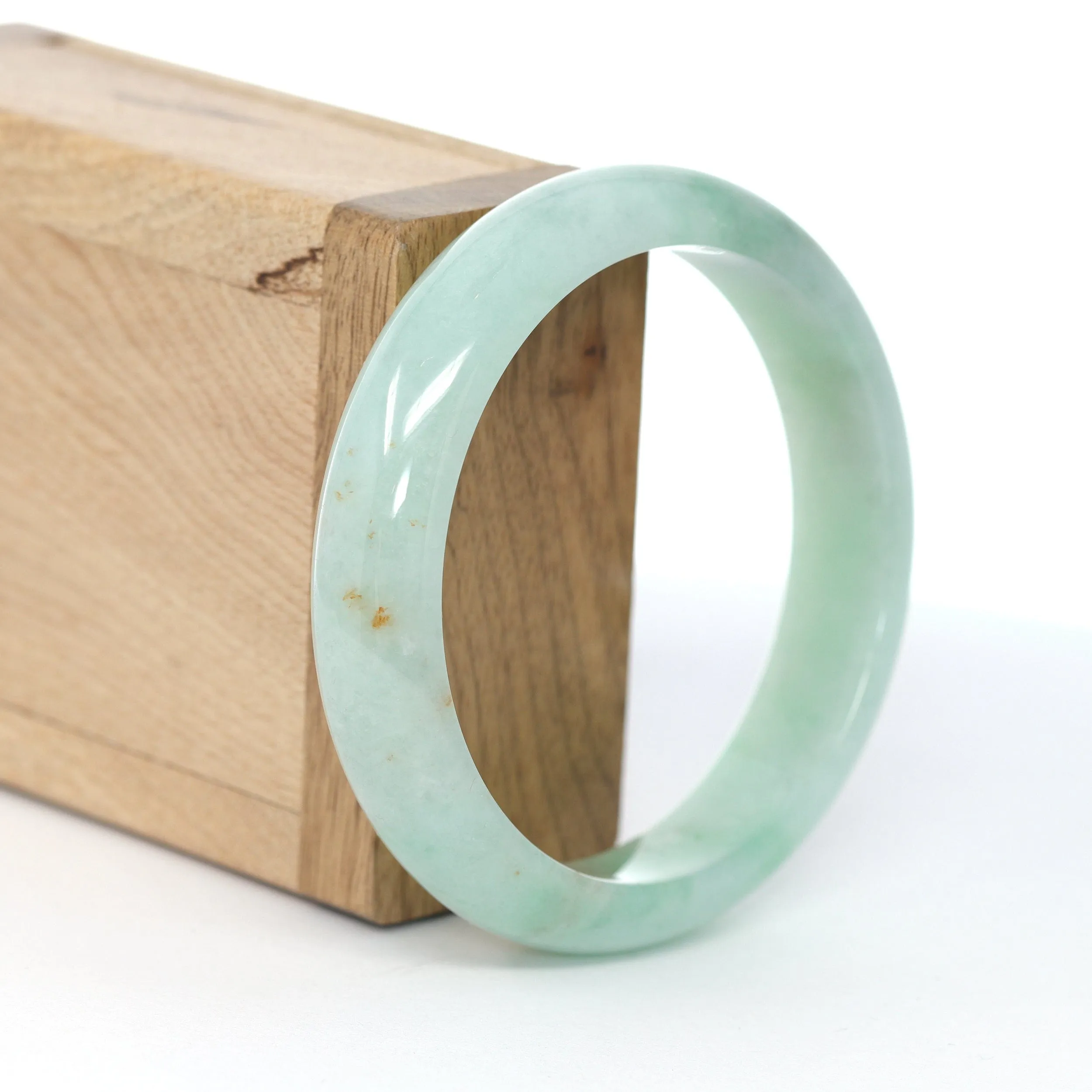 RealJade® Co. "Classic Bangle" Natural Burmese Green Jadeite Jade Bangle (58.84 mm ) #591