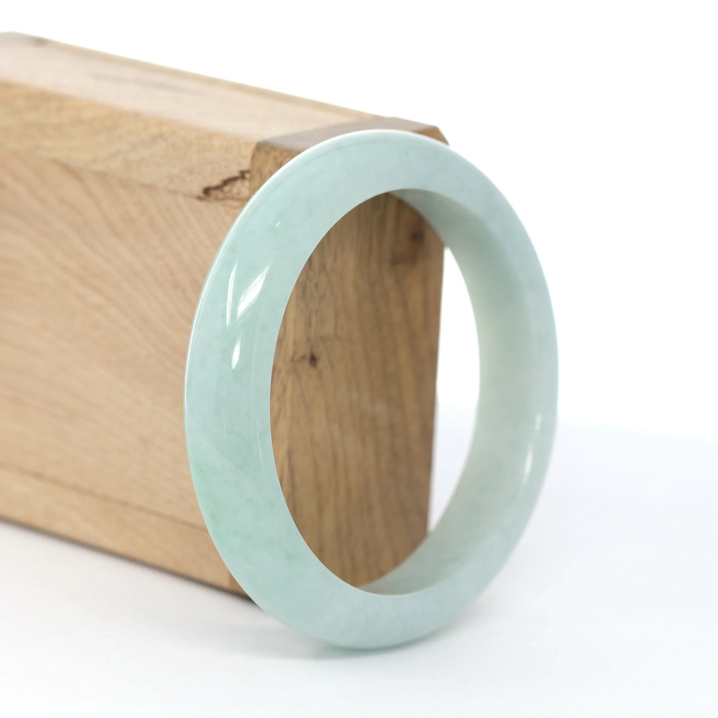 RealJade® Co. "Classic Bangle"Natural Burmese Jadeite Jade Bangle ( 57.4 mm )#609
