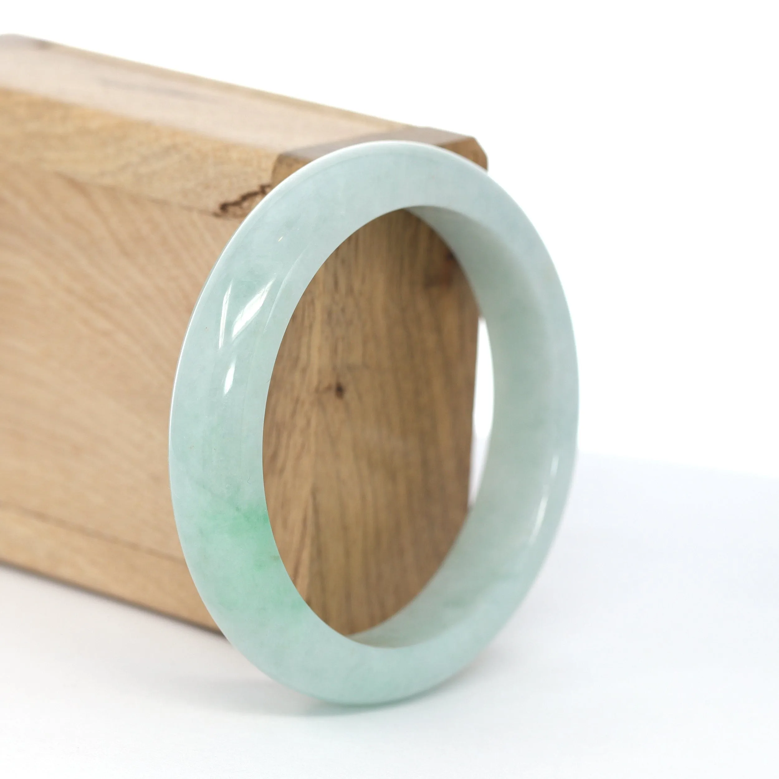 RealJade® Co. "Classic Bangle"Natural Burmese Jadeite Jade Bangle ( 57.4 mm )#609
