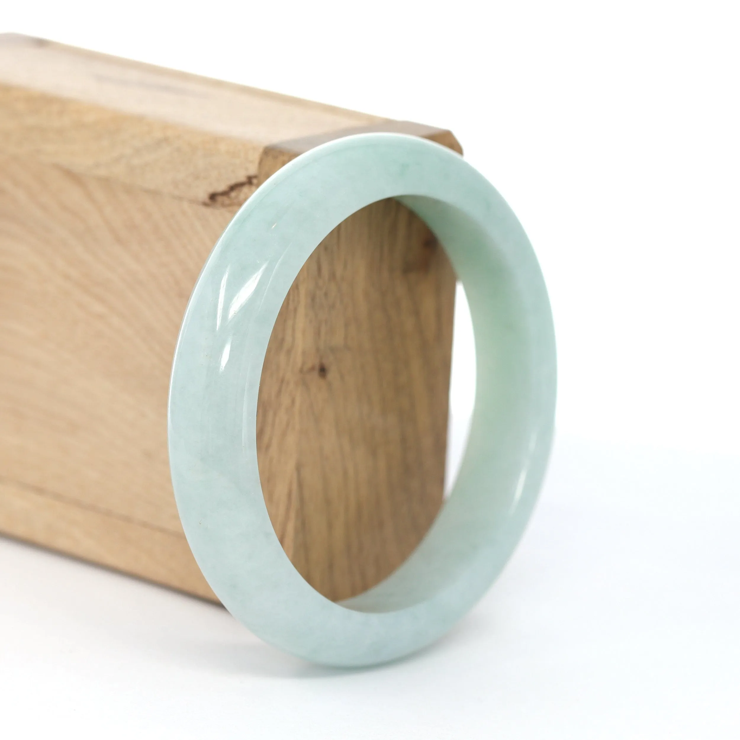 RealJade® Co. "Classic Bangle"Natural Burmese Jadeite Jade Bangle ( 57.4 mm )#609