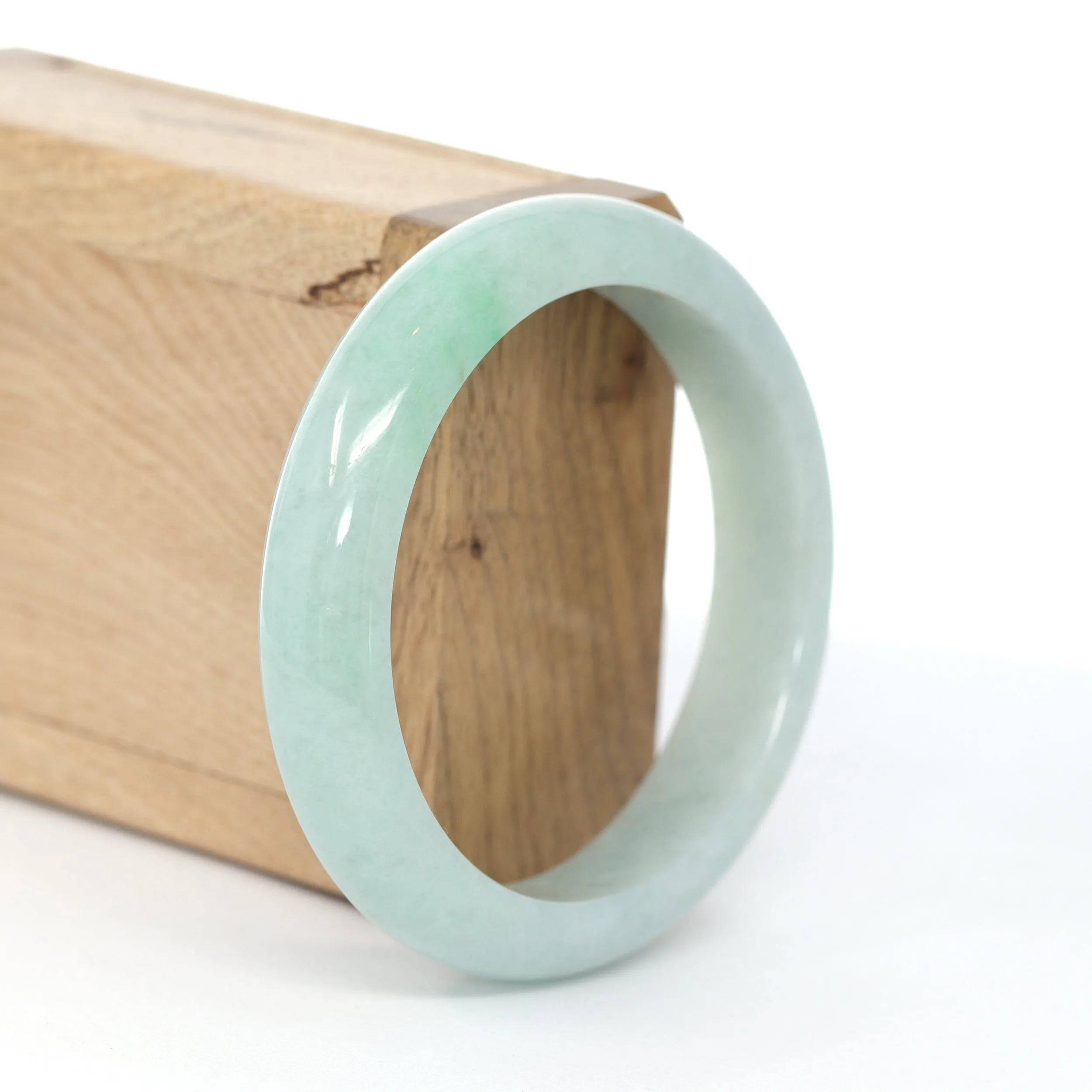 RealJade® Co. "Classic Bangle"Natural Burmese Jadeite Jade Bangle ( 57.4 mm )#609