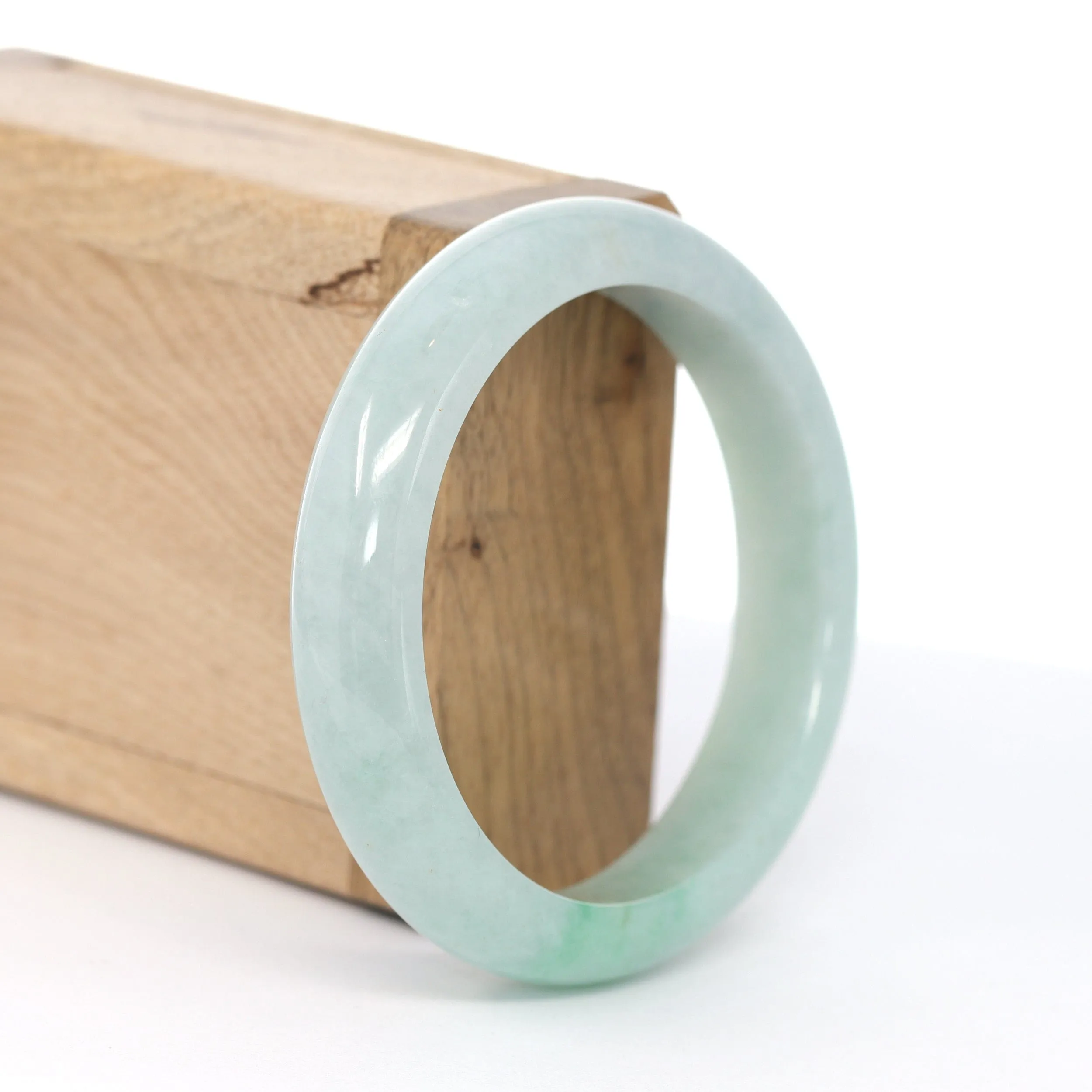 RealJade® Co. "Classic Bangle"Natural Burmese Jadeite Jade Bangle ( 57.4 mm )#609