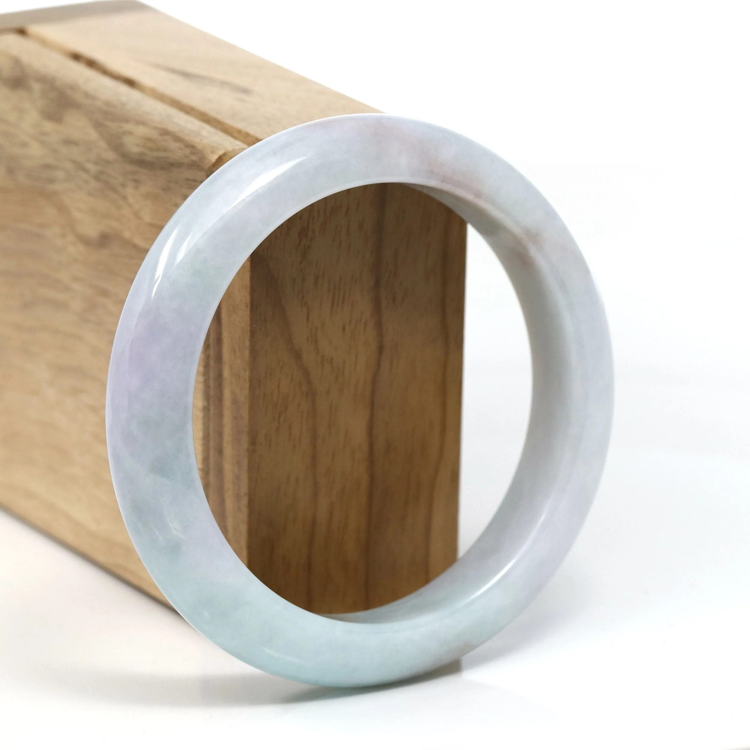 RealJade Co.® "Classic" Genuine Jadeite Jade Green Bangle Bracelet (57.56mm) #T294