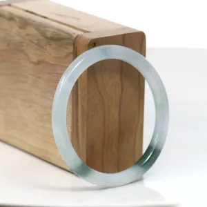 RealJade® Co. "Petite" Natural Burmese Blue-green Jadeite Jade Bangle Bracelet (52.23 mm) #T052