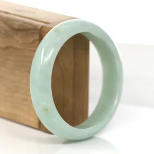 RealJade® Co. "Princess Half Round" Yellow- Green Jadeite Jade Bangle ( 57.85 mm ) #855