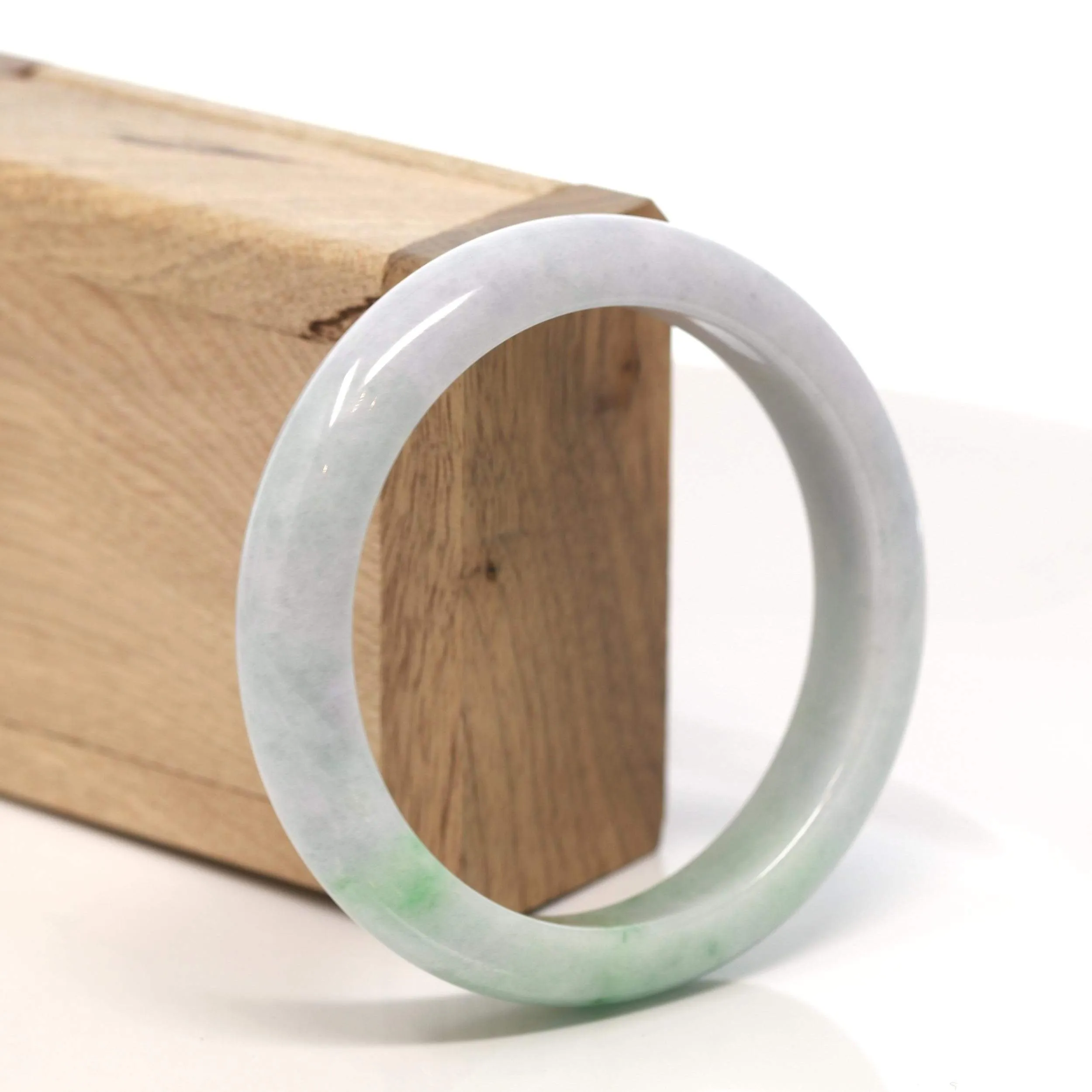 RealJade® "Classic Bangle" Genuine Burmese Green Jadeite Jade Bangle Bracelet (58.28 mm) #176