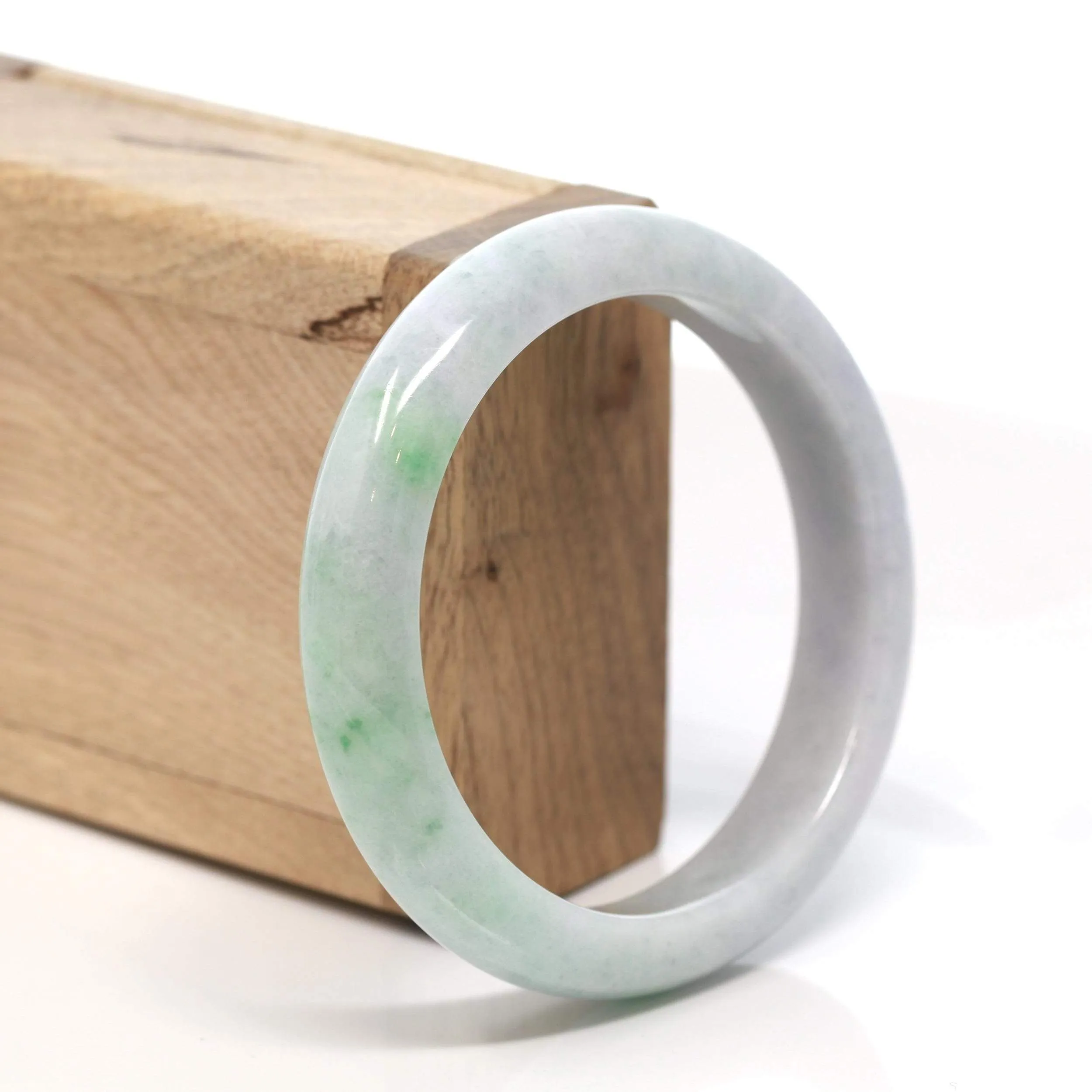 RealJade® "Classic Bangle" Genuine Burmese Green Jadeite Jade Bangle Bracelet (58.28 mm) #176