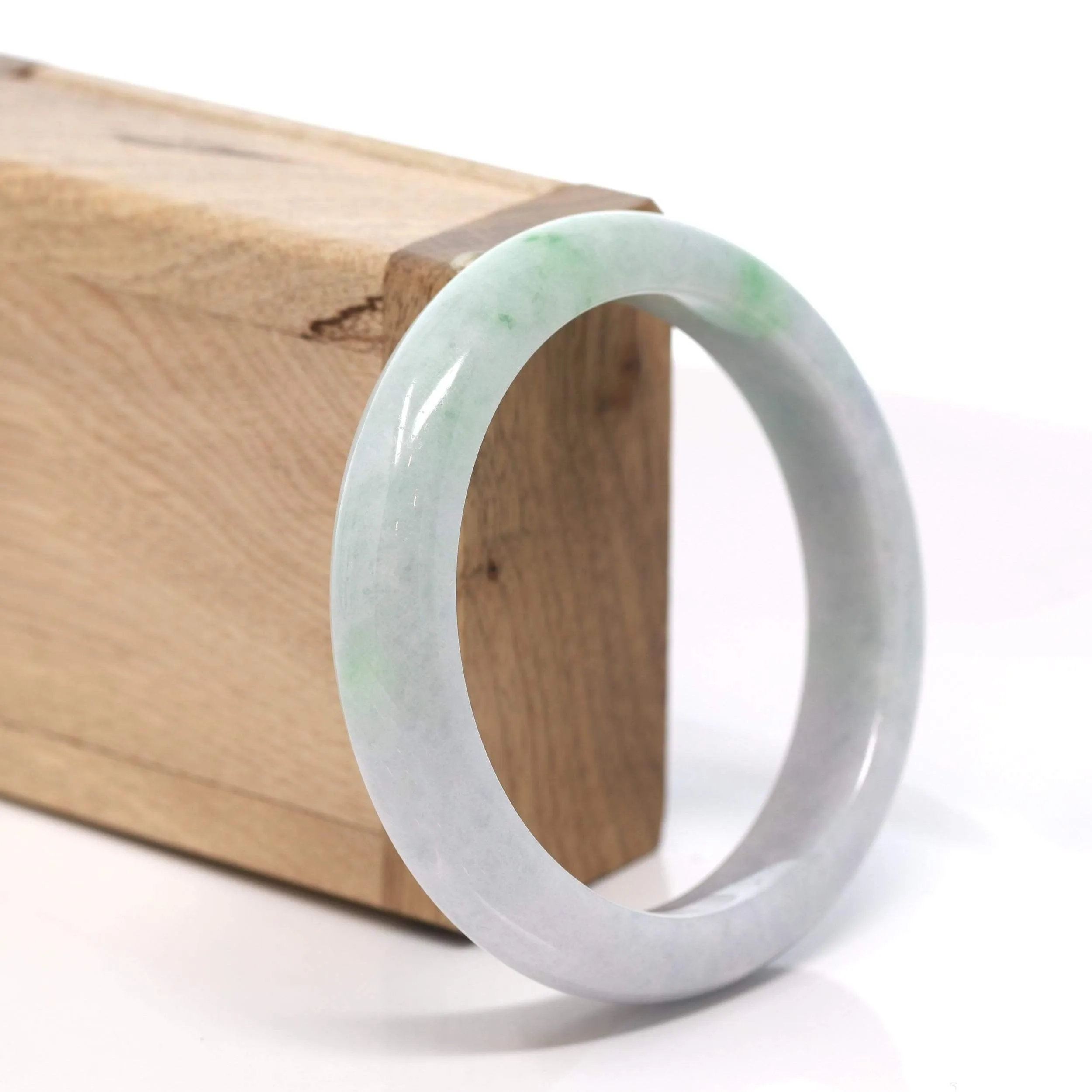 RealJade® "Classic Bangle" Genuine Burmese Green Jadeite Jade Bangle Bracelet (58.28 mm) #176
