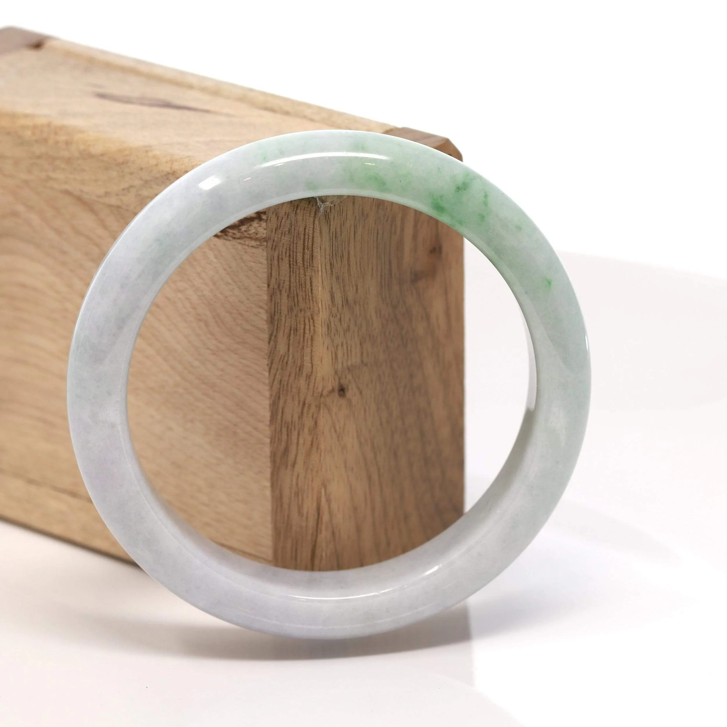 RealJade® "Classic Bangle" Genuine Burmese Green Jadeite Jade Bangle Bracelet (58.28 mm) #176