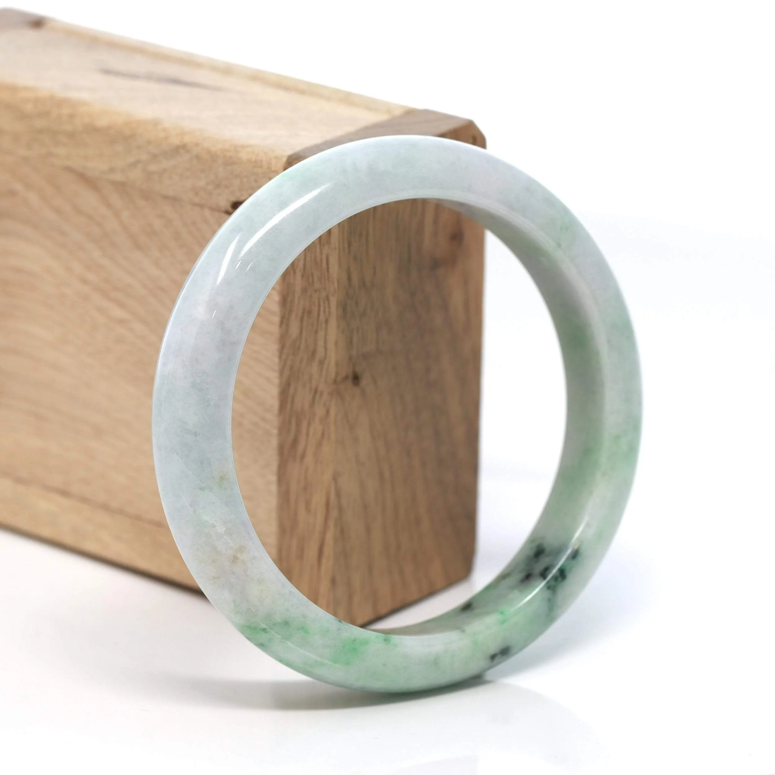 RealJade® "Classic Bangle" Genuine Burmese Green Jadeite Jade Bangle Bracelet (58.3 mm) #185