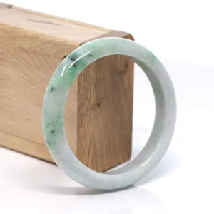 RealJade® "Classic Bangle" Genuine Burmese Green Jadeite Jade Bangle Bracelet (58.3 mm) #185