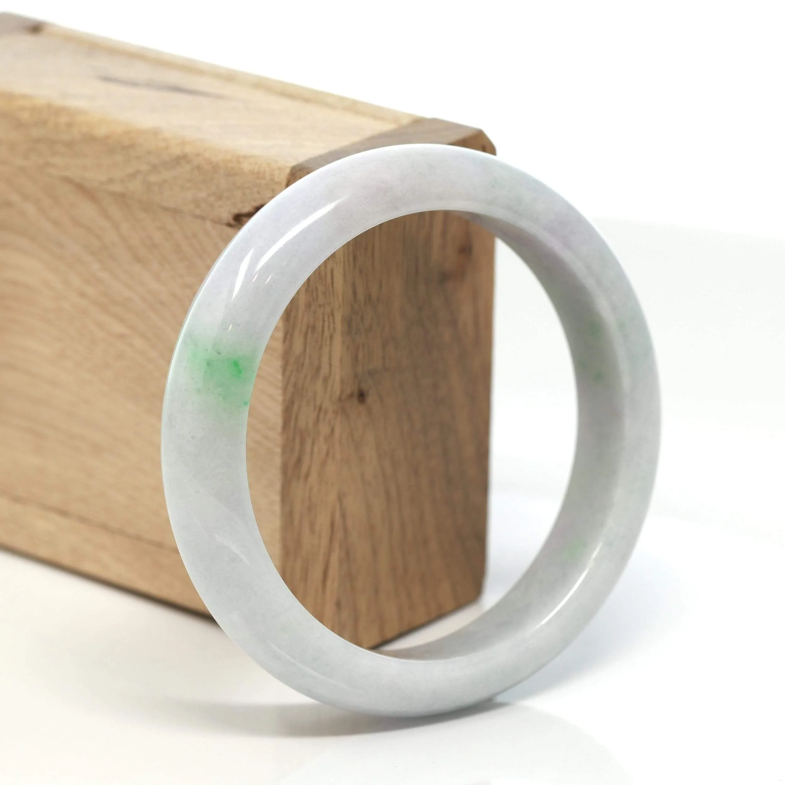 RealJade® "Classic Bangle" Genuine Burmese Green Jadeite Jade Bangle Bracelet (58.32 mm) #154
